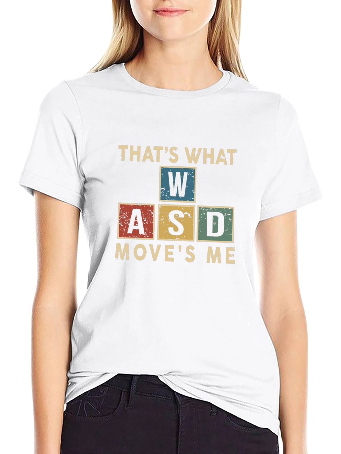 Black Gamer T-Shirt - WASD Move's Me view 9