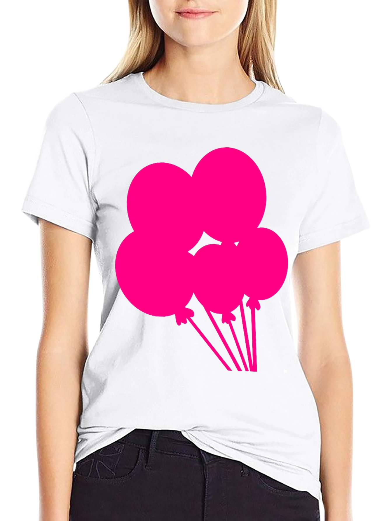 Black Fun Balloons Graphic Tee - Black Cotton T-Shirt view 9