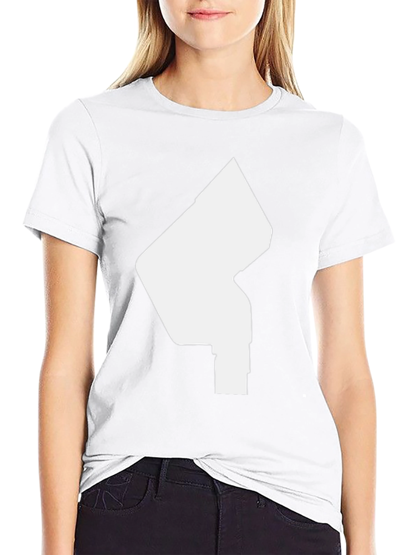 Black Modern Graphic Tee - Abstract White Design on Black Shirt view 9