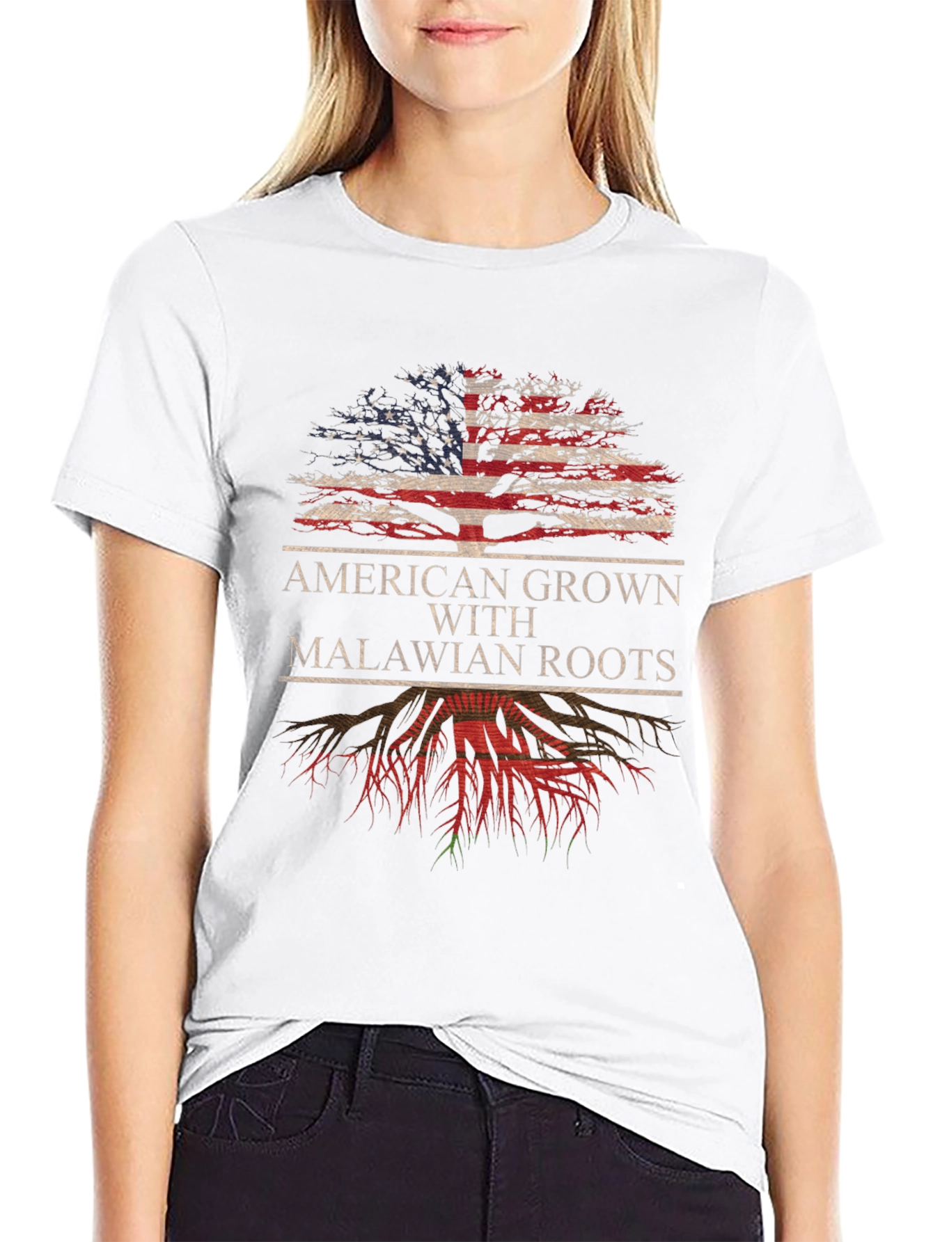 Black American Grown with Malawian Roots T-Shirt view 9