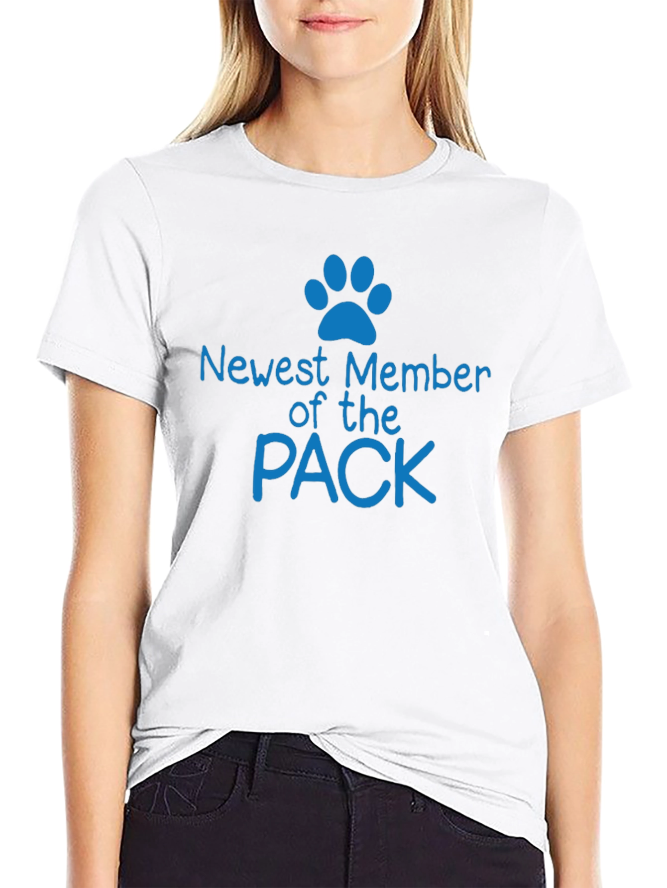 Black Newest Member of the Pack T-Shirt - Cute Dog Paw view 9