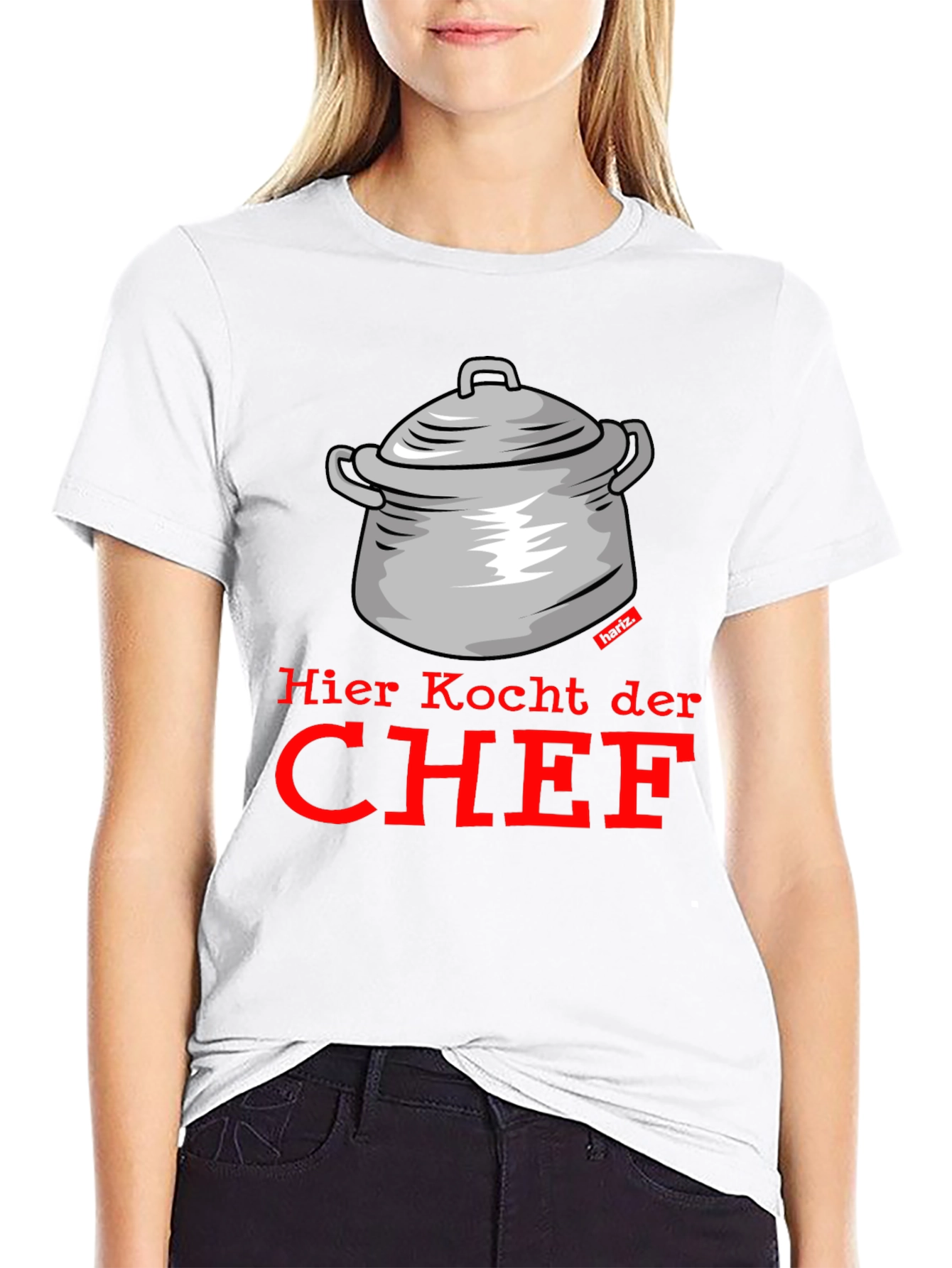 Black Chef Cooking Pot T-Shirt - Funny Kitchen Humor view 9