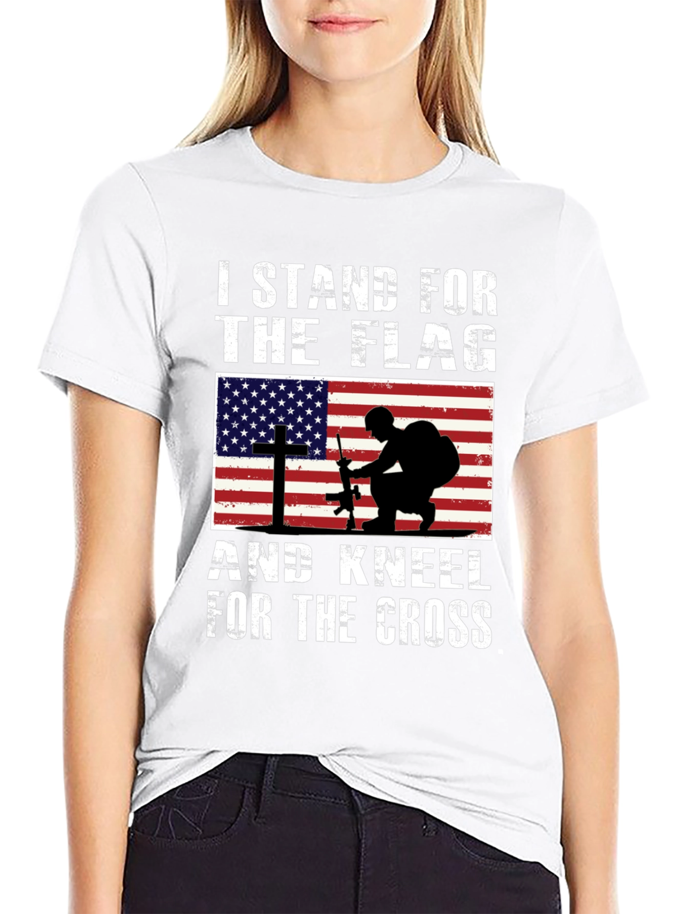 Black I Stand For The Flag T-Shirt view 9