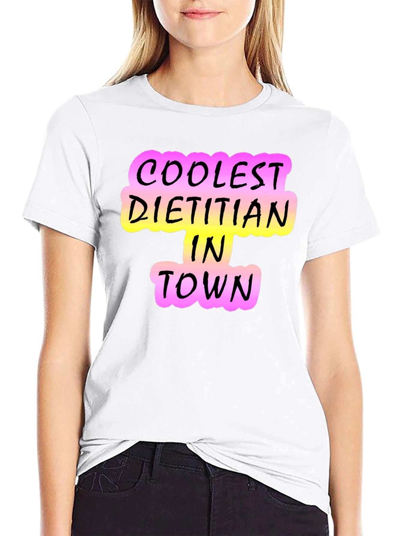 Black Coolest Dietitian in Town T-Shirt - Black view 9