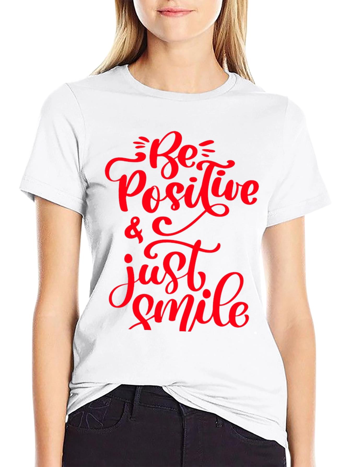 Black Be Positive T-Shirt - Motivational Graphic Tee view 9