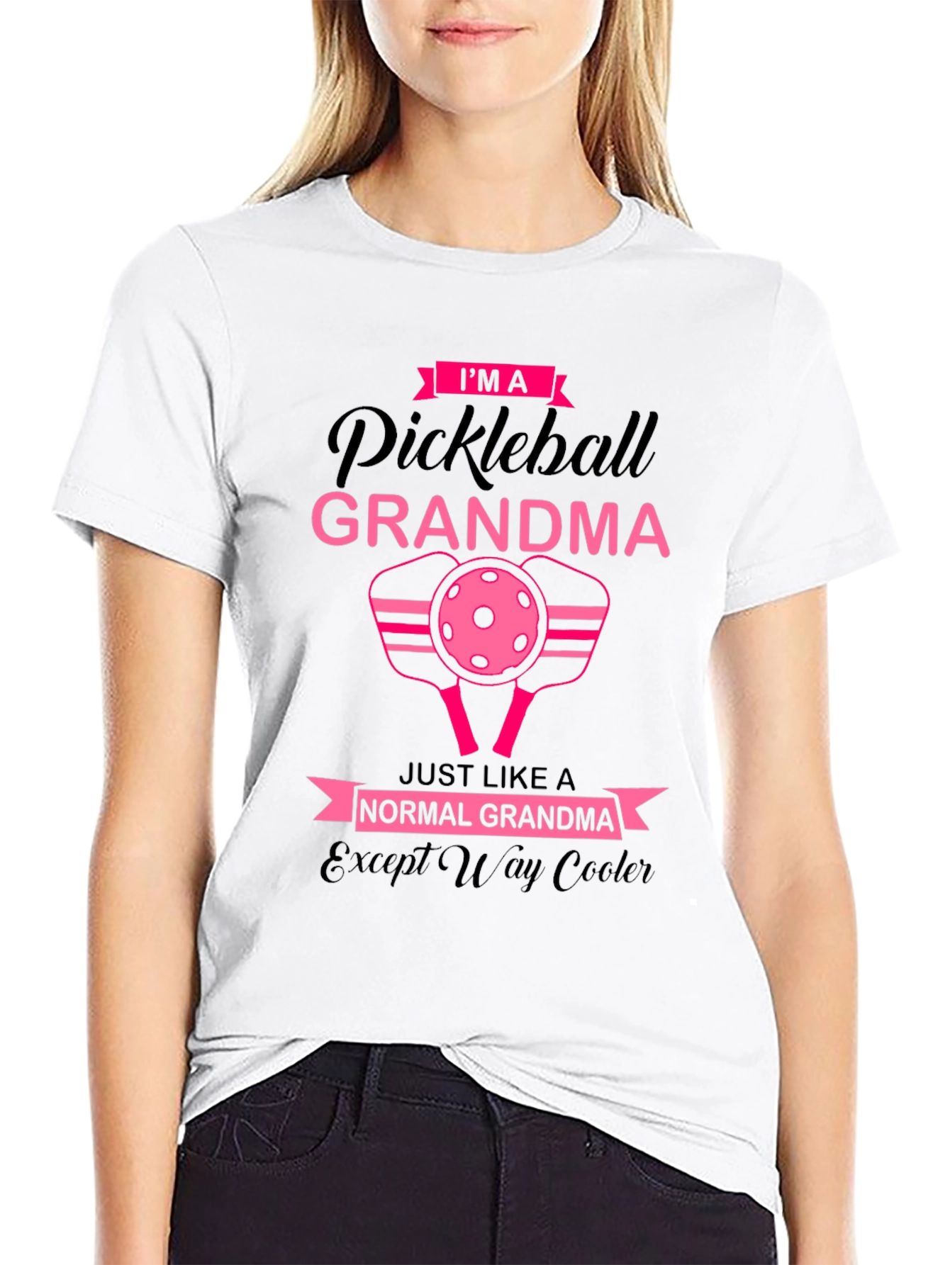 Black Pickleball Grandma T-Shirt - Cool Grandma Tee view 9