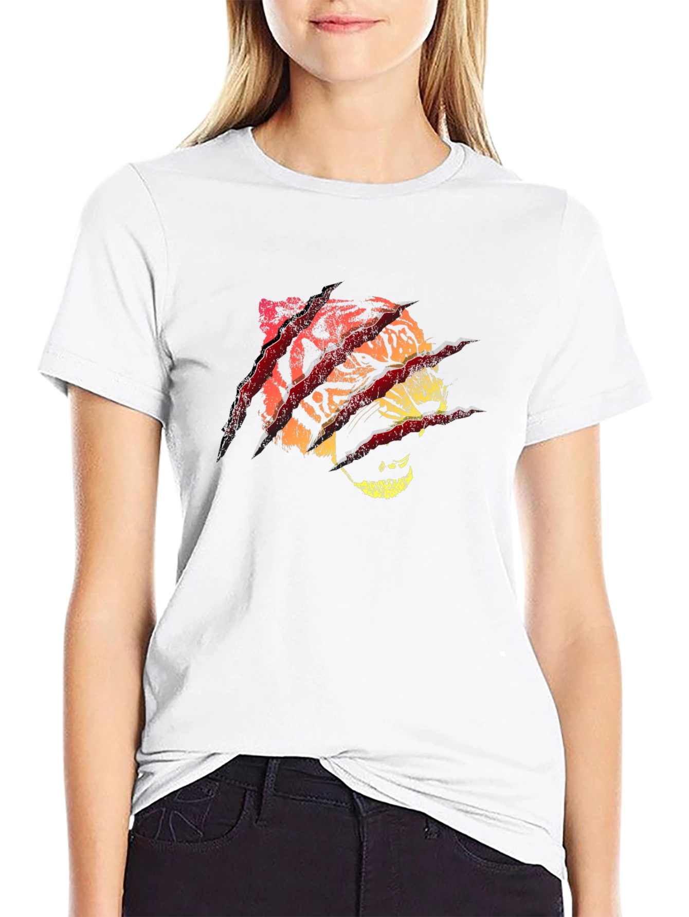 Black Tiger Graphic Print T-Shirt view 9