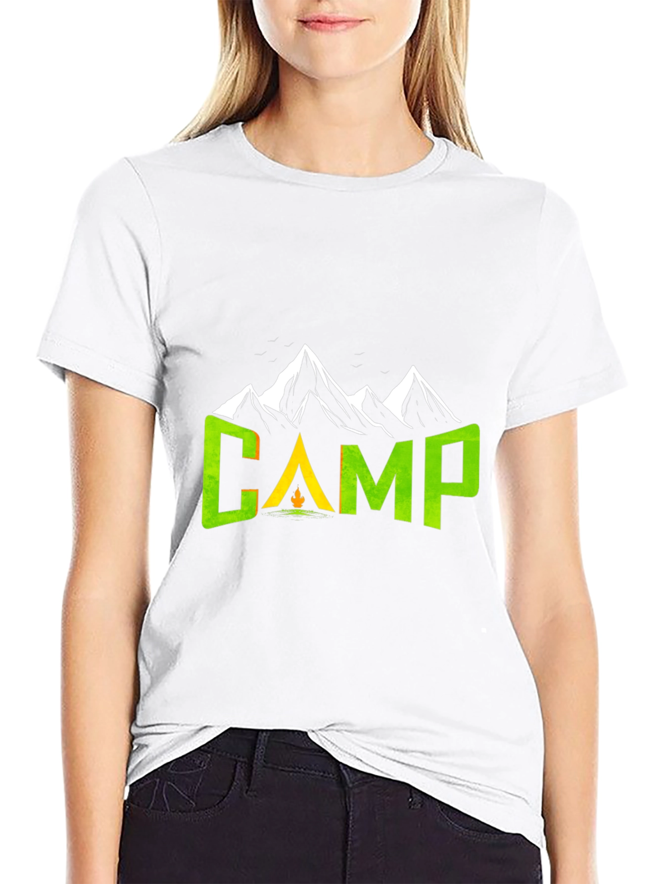 Black Camping Adventure T-Shirt - Mountain Design view 9