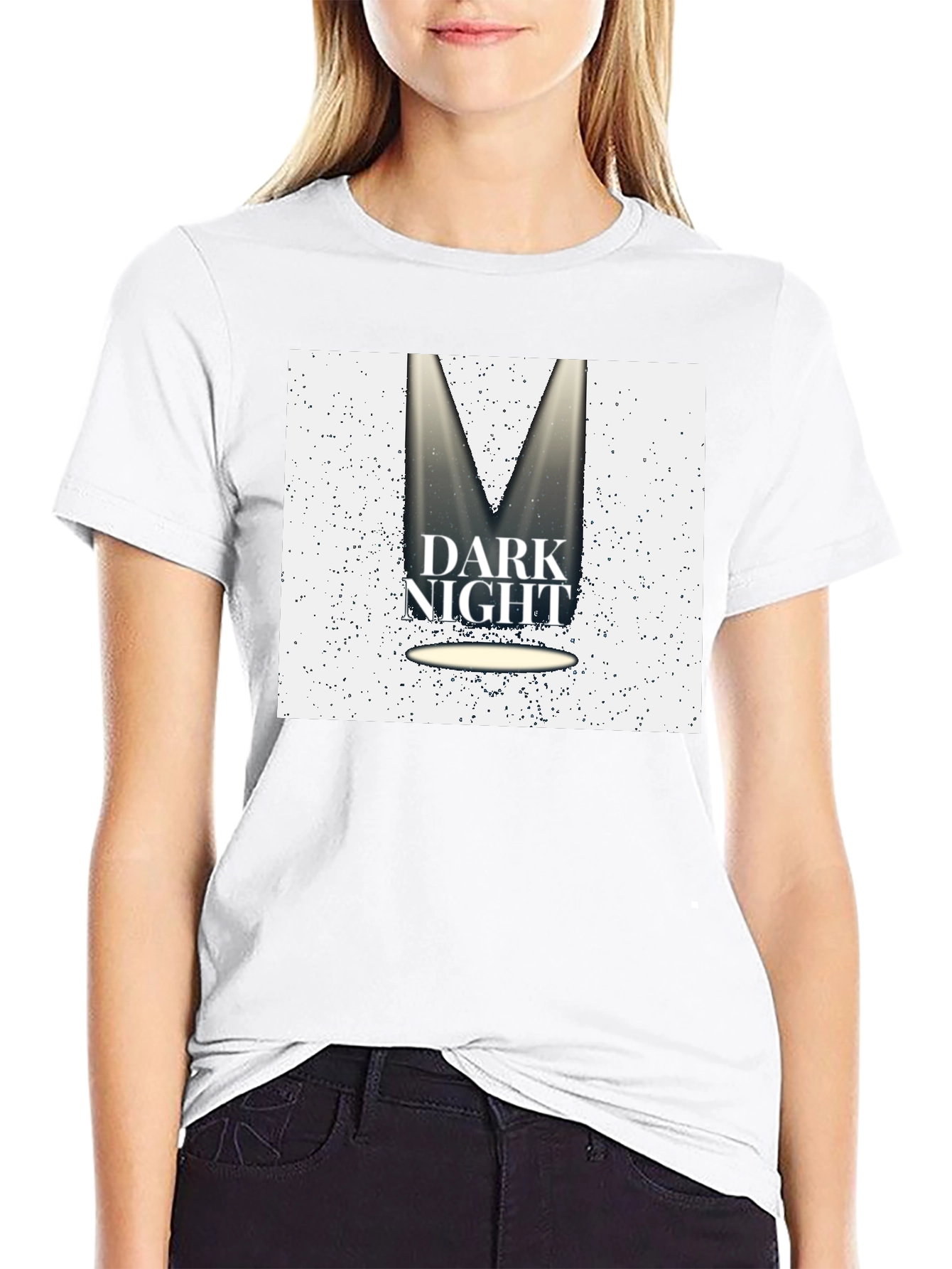 Black Dark Night Graphic Tee - Black Cotton Blend T-Shirt view 9