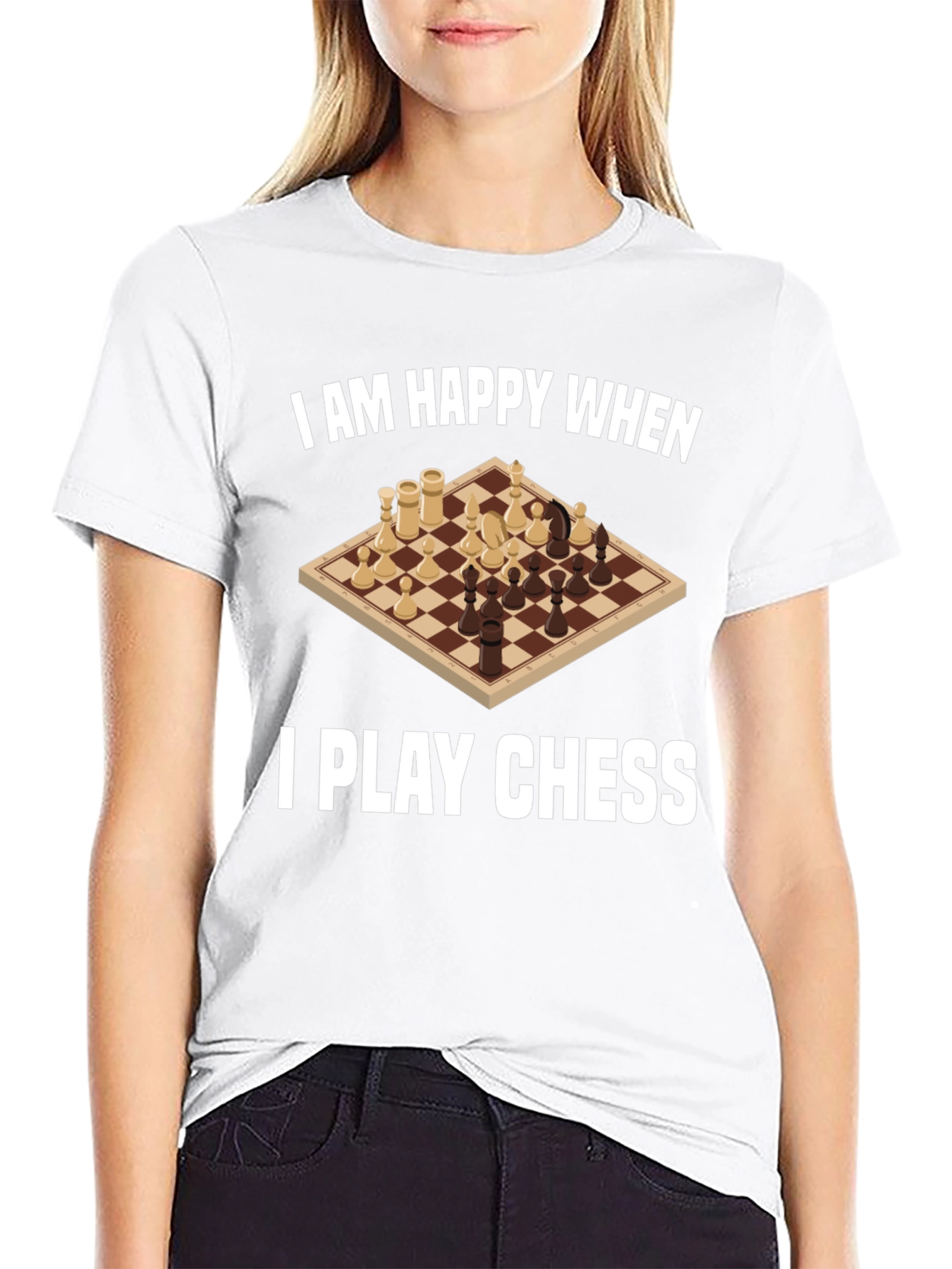 Black I am Happy When I Play Chess Graphic Tee view 9