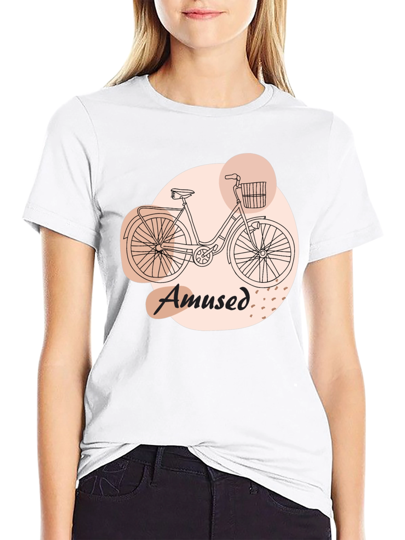 Black Amused Bicycle Graphic Tee - Comfortable Casual Wear view 9