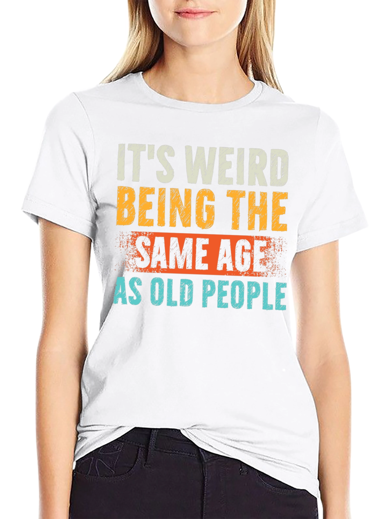 Black Funny 'Same Age as Old People' Graphic Tee view 9