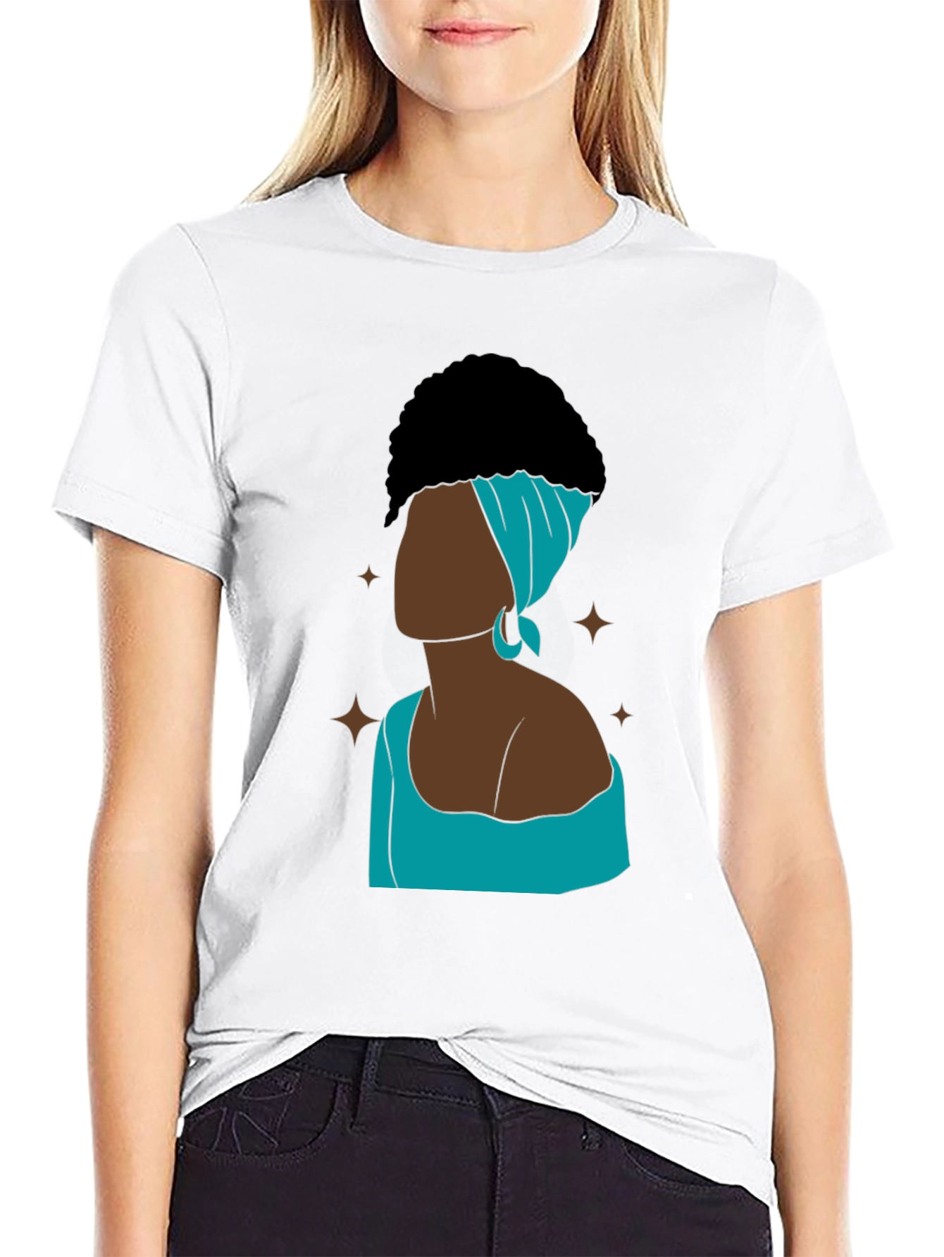 Black Elegant Afro Woman Graphic T-Shirt view 9