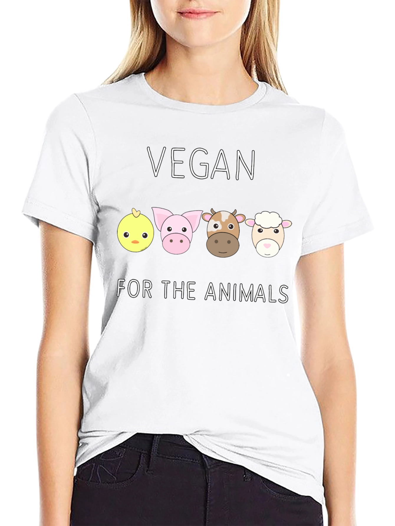 Black Vegan For The Animals T-Shirt view 9
