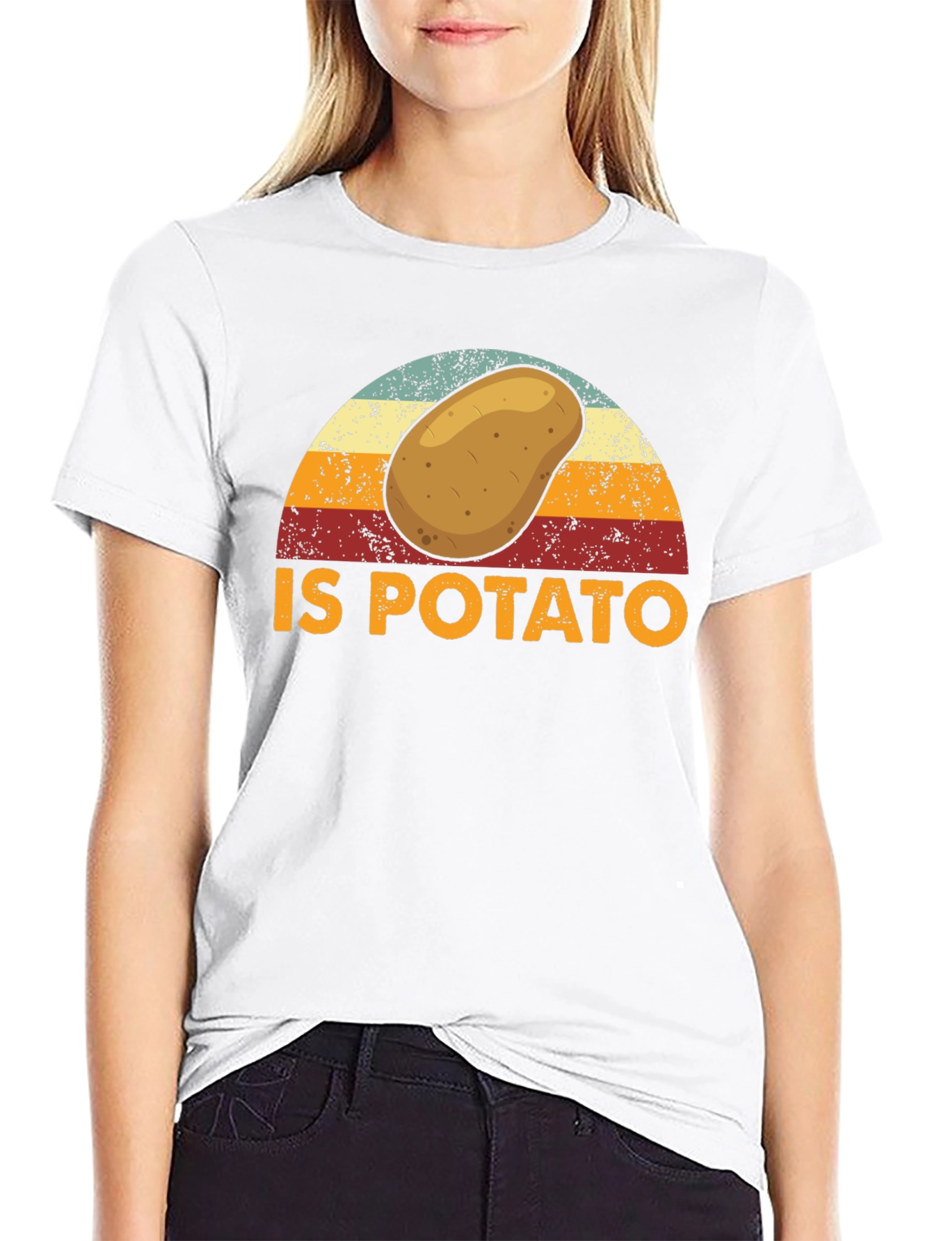 Black Retro Potato Graphic T-Shirt - Funny Foodie Tee view 9