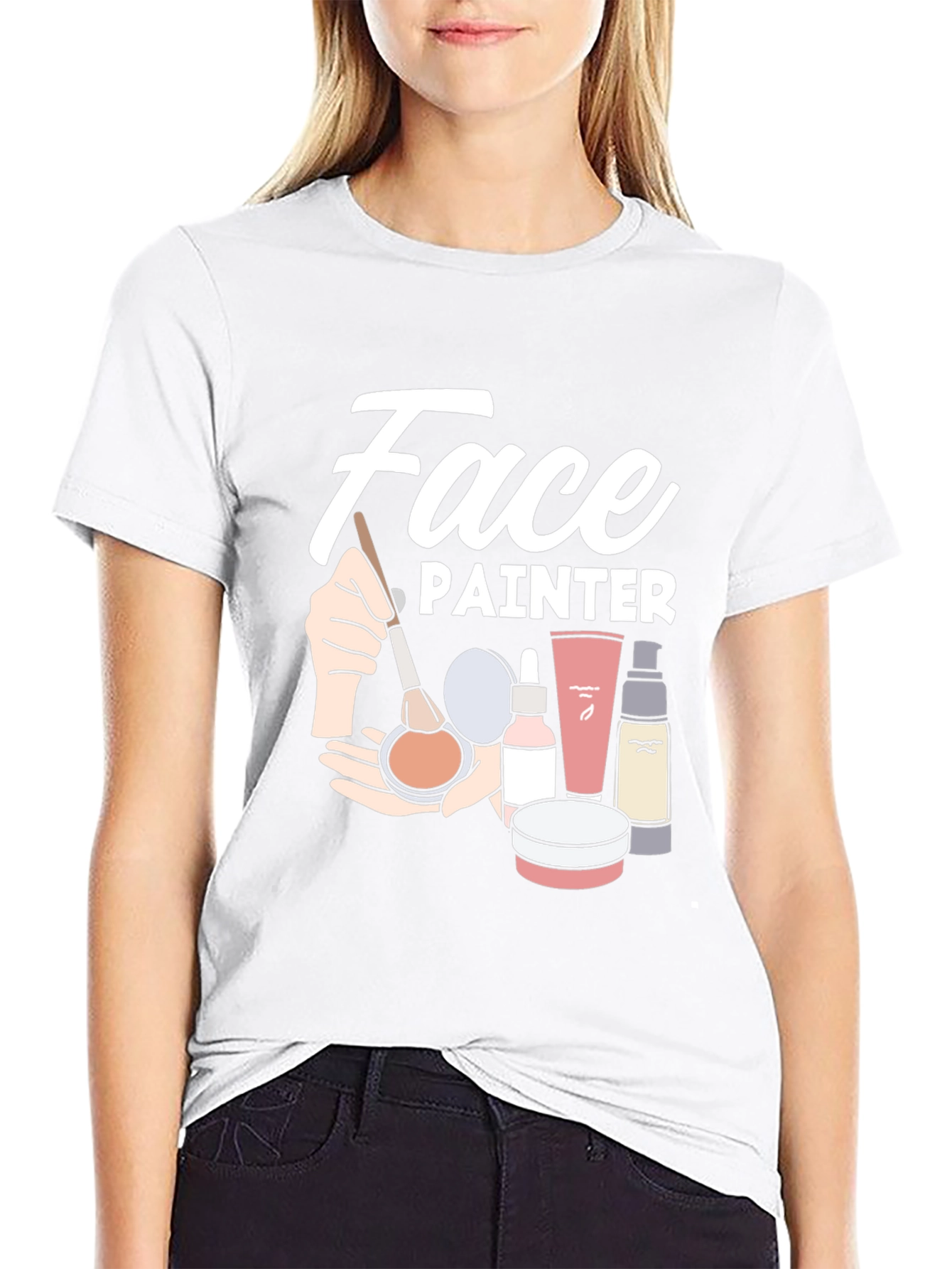 Face Painter Graphic Tee - Black Unisex T-Shirt - 9