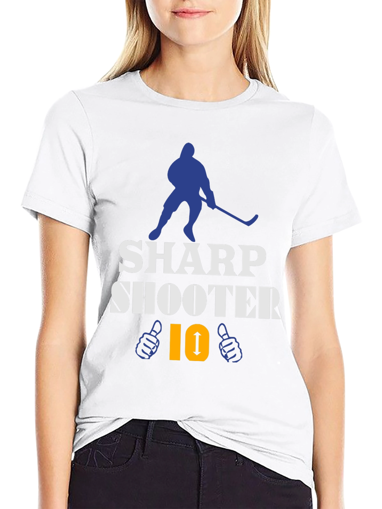 Black Sharp Shooter Hockey T-Shirt view 9