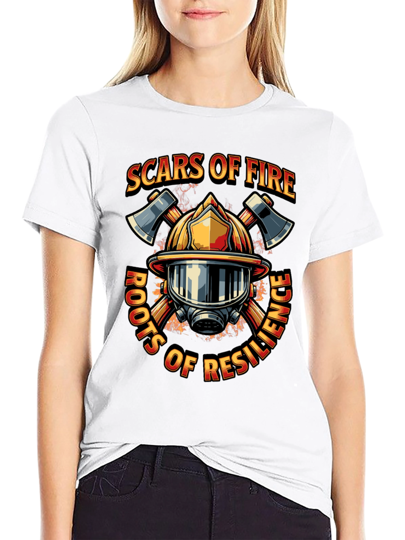 Black Firefighter Resilience Graphic Tee view 9