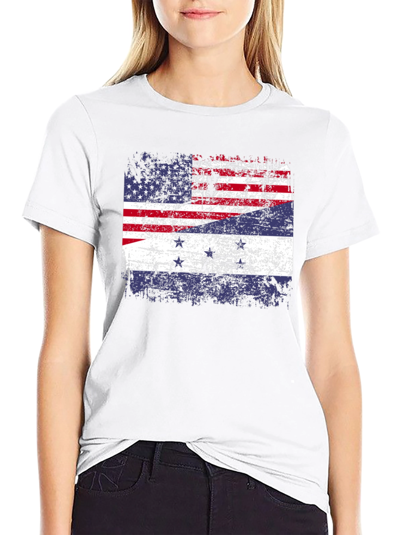 Distressed American-Dutch Flag T-Shirt - 9