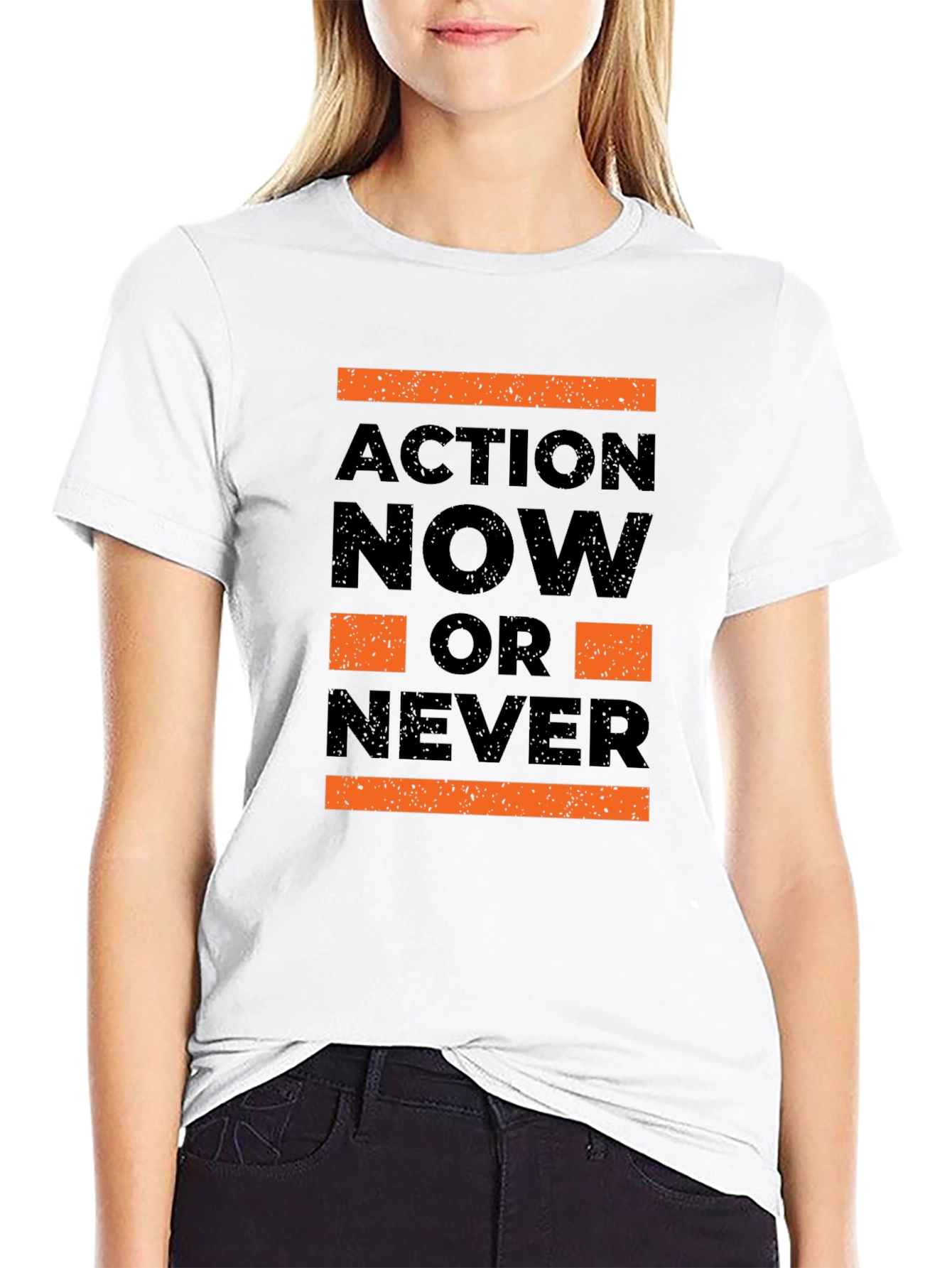 Black Action Now T-Shirt: Bold Motivation view 9