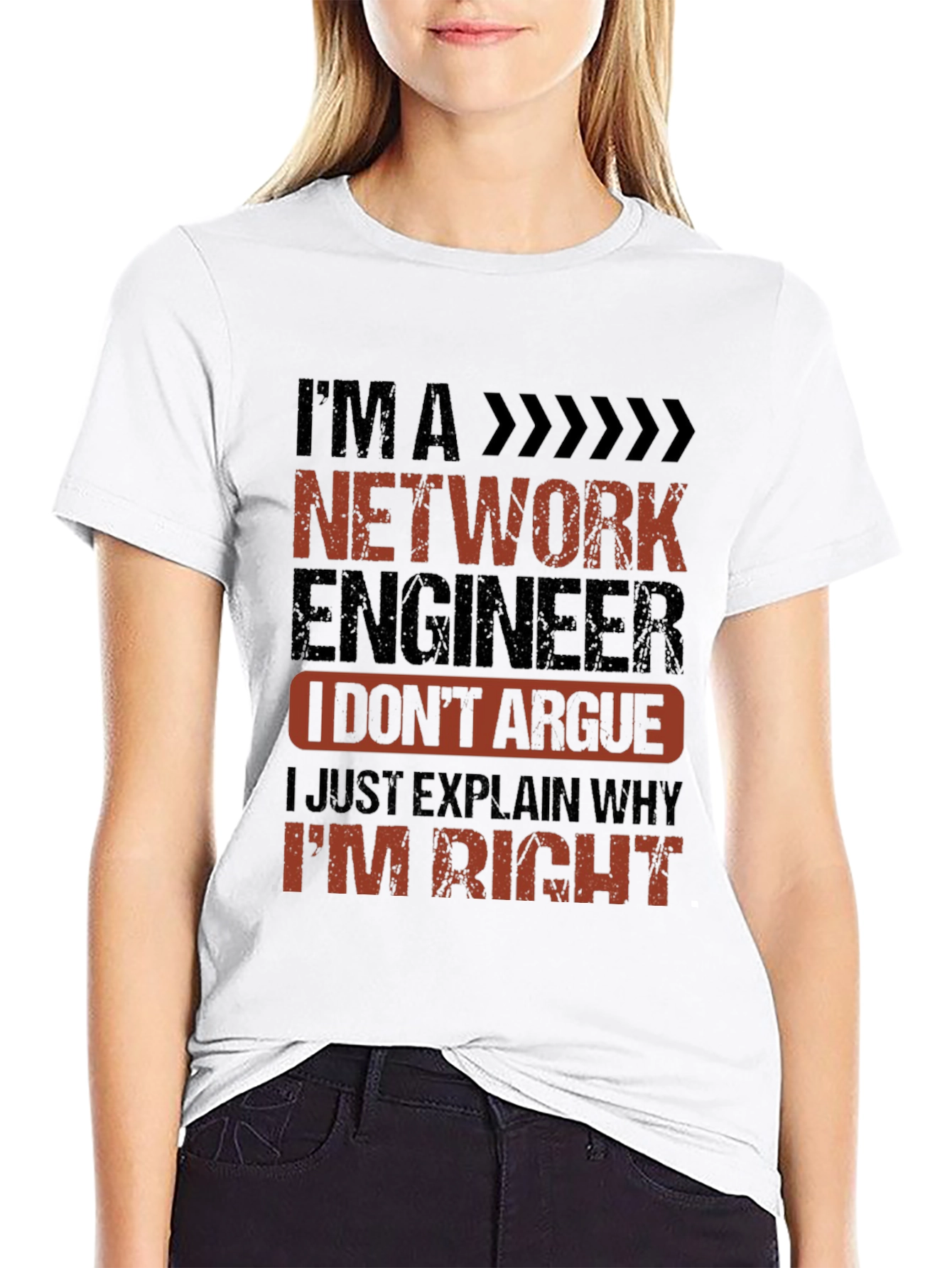 Black Network Engineer Humor T-Shirt - I'm Right view 9
