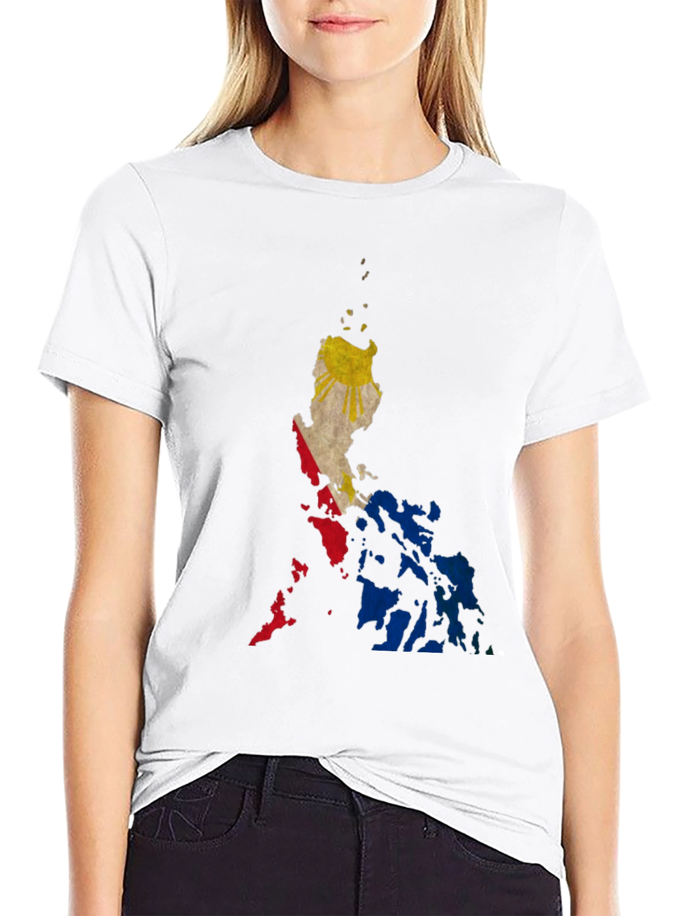 Philippine Flag Map Black T-Shirt - 9
