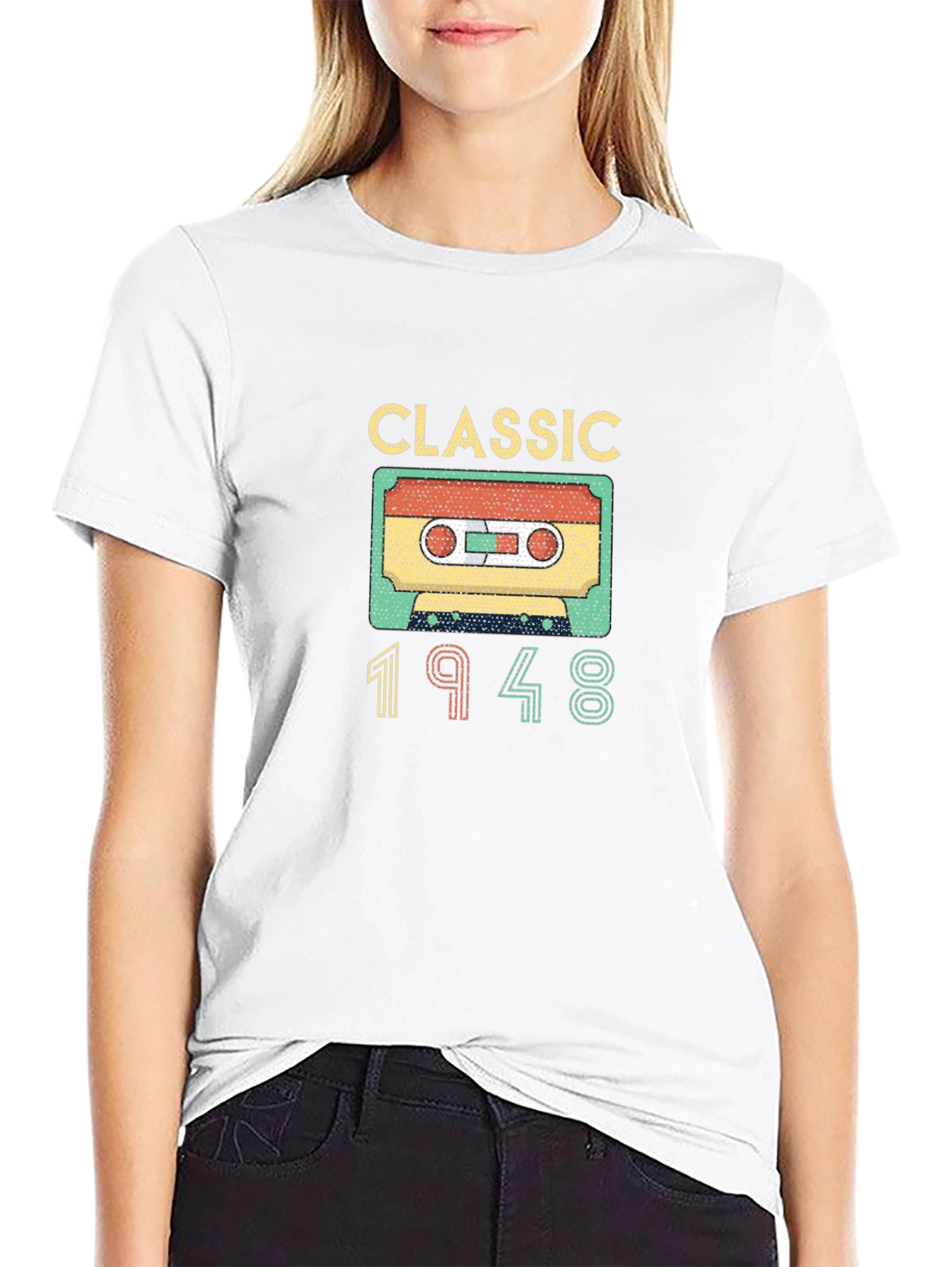 Black Classic 1948 Cassette Tape T-Shirt view 9