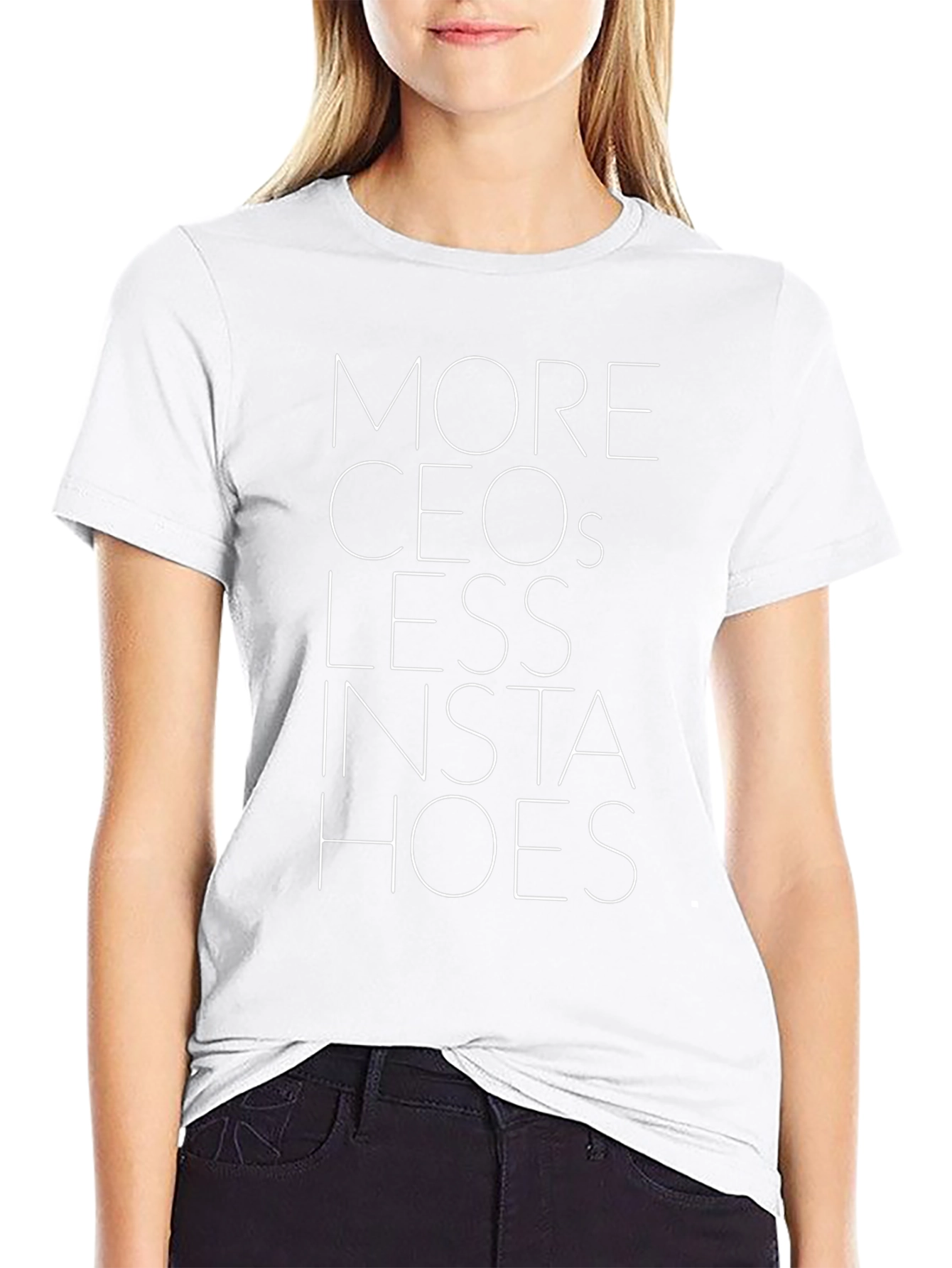 Black More CEOs Less Insta Hoes Graphic Tee - Black Cotton Blend view 9