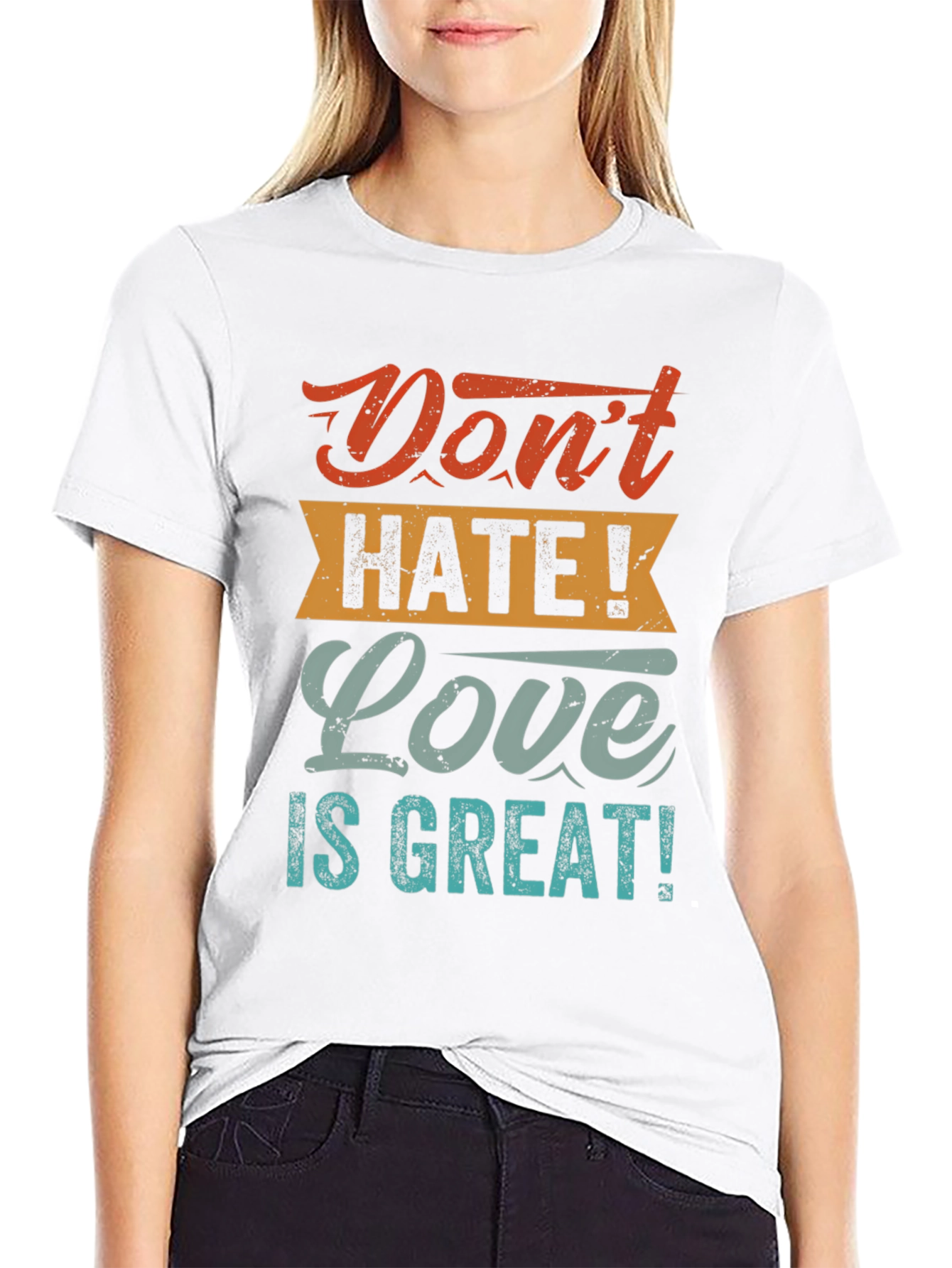 Black Don't Hate! Love is Great! T-Shirt view 9