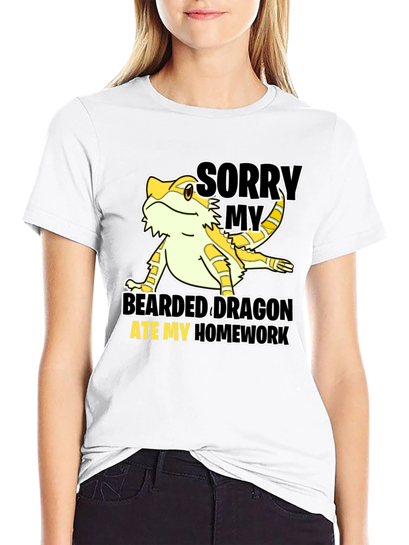 Black Bearded Dragon Ate My Homework T-Shirt view 9