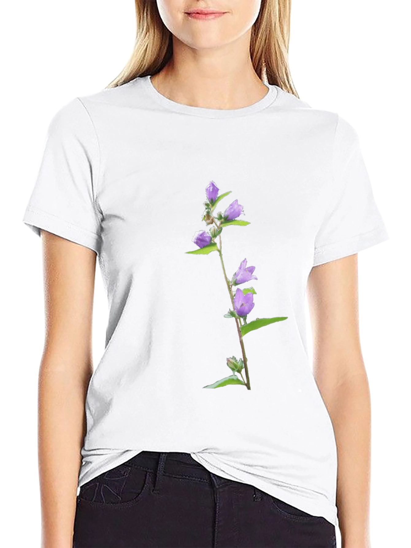 Black Floral Print Black Tee view 9