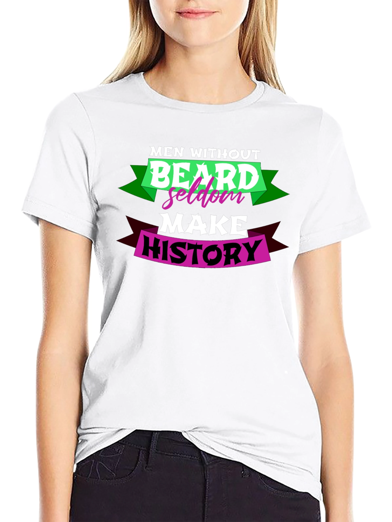 Black Men Without Beard Seldom Make History Graphic T-Shirt view 9