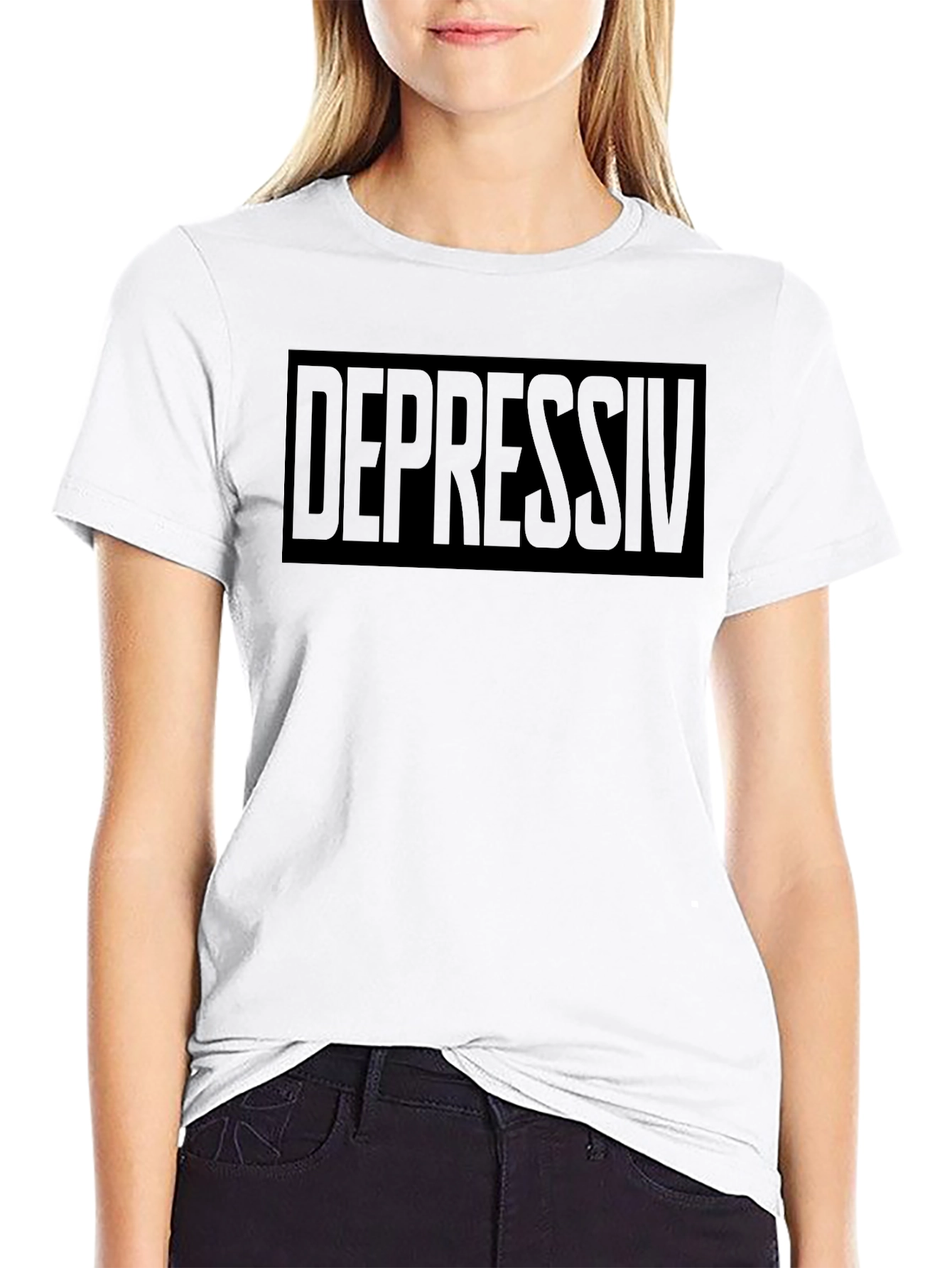 Black Depressiv Black Graphic T-Shirt view 9