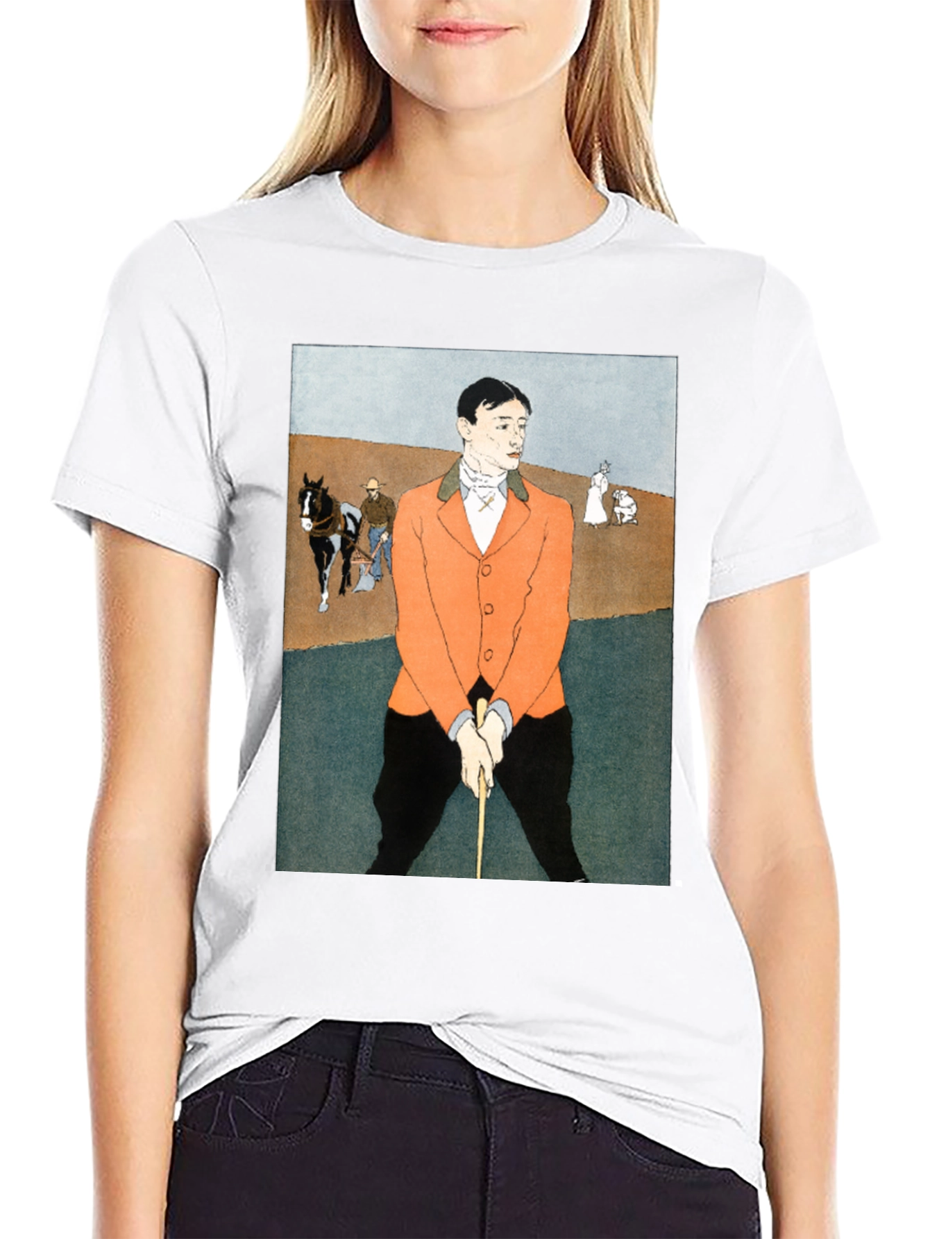 Man Golfing Print T-Shirt - Vintage Art Tee - 9