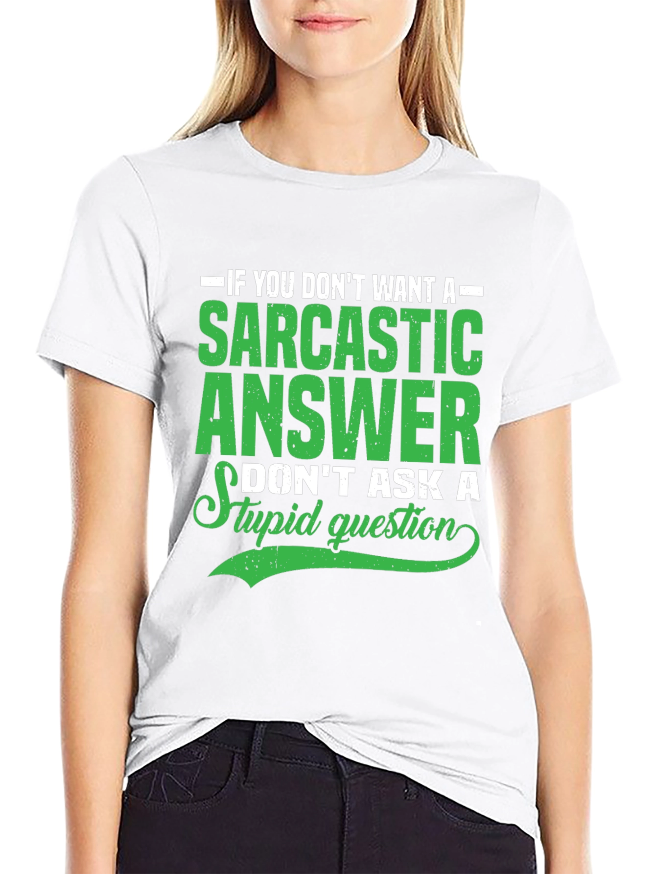 Black Sarcastic Answer Graphic T-Shirt view 9