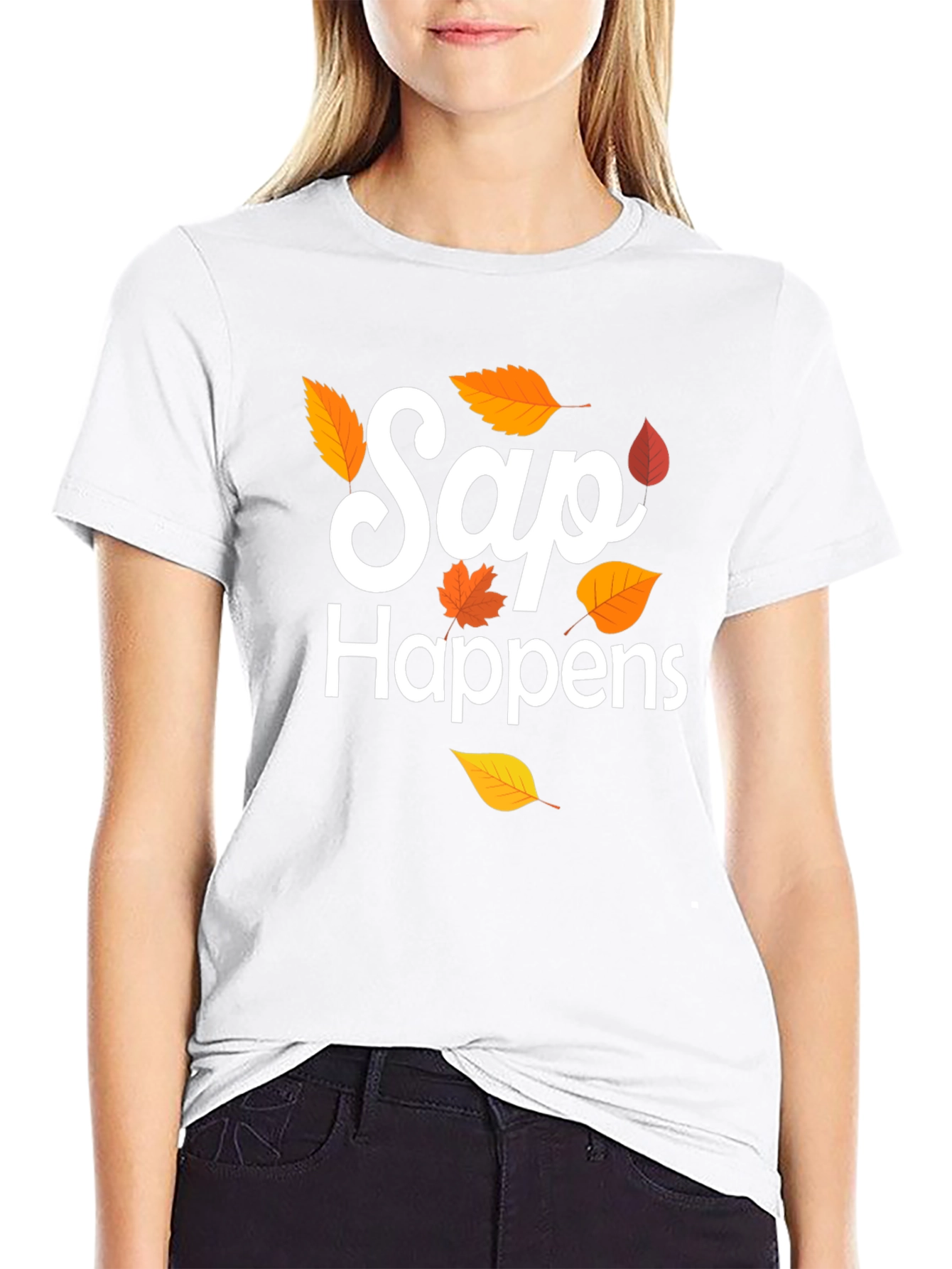 Black Sap Happens T-Shirt, Fall Design view 9