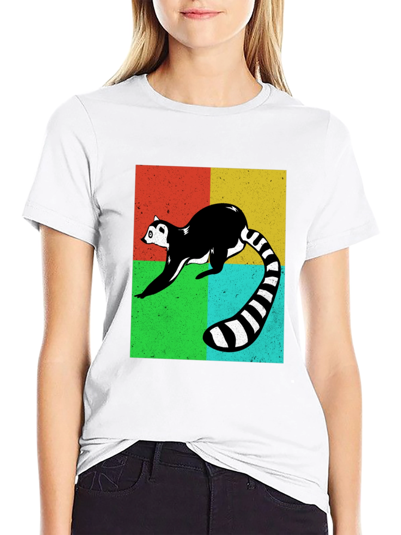 Black Retro Lemur Graphic Tee view 9