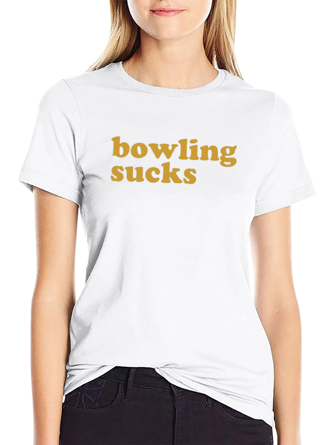 Black Bowling Sucks Graphic T-Shirt - Humorous Statement Tee view 9