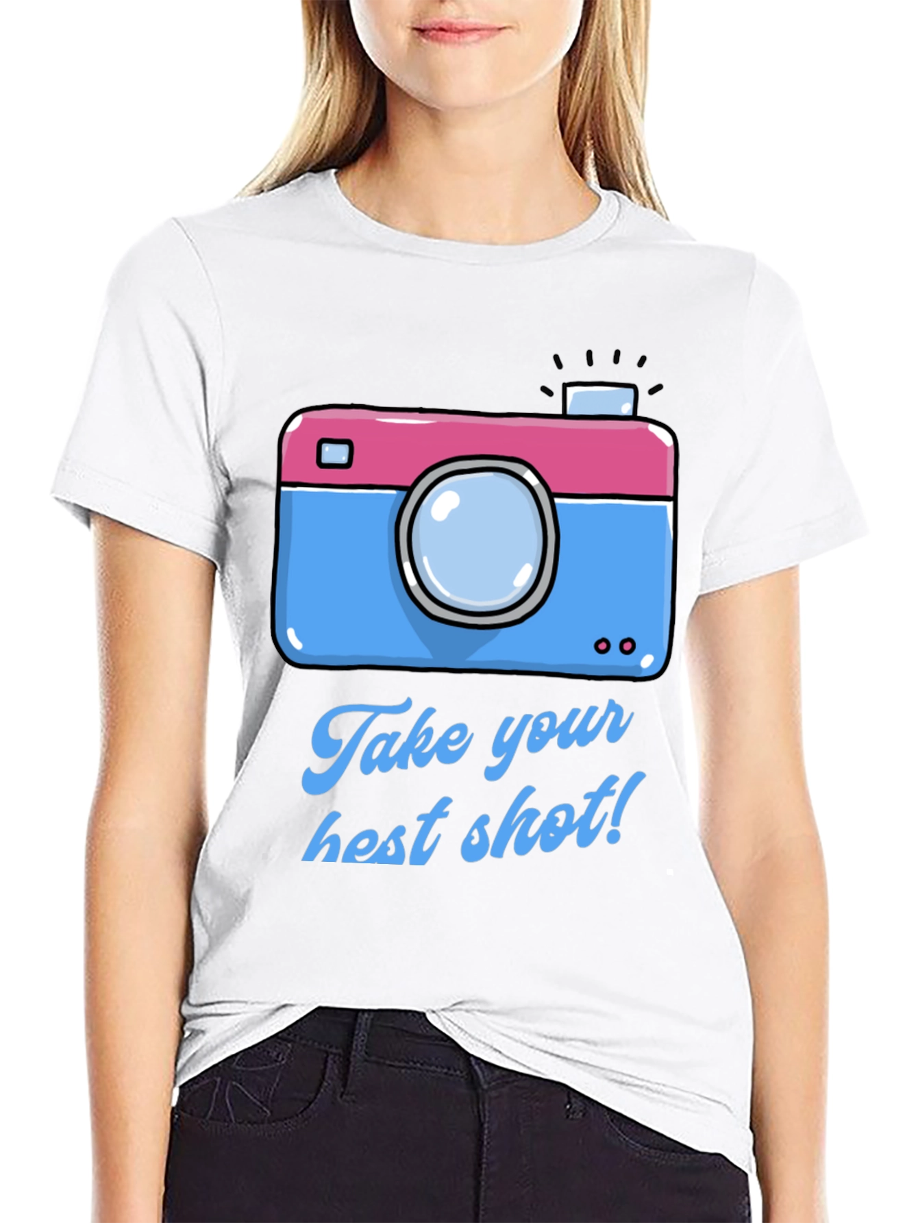 Black Fun Camera Graphic T-Shirt - Take Your Best Shot! view 9