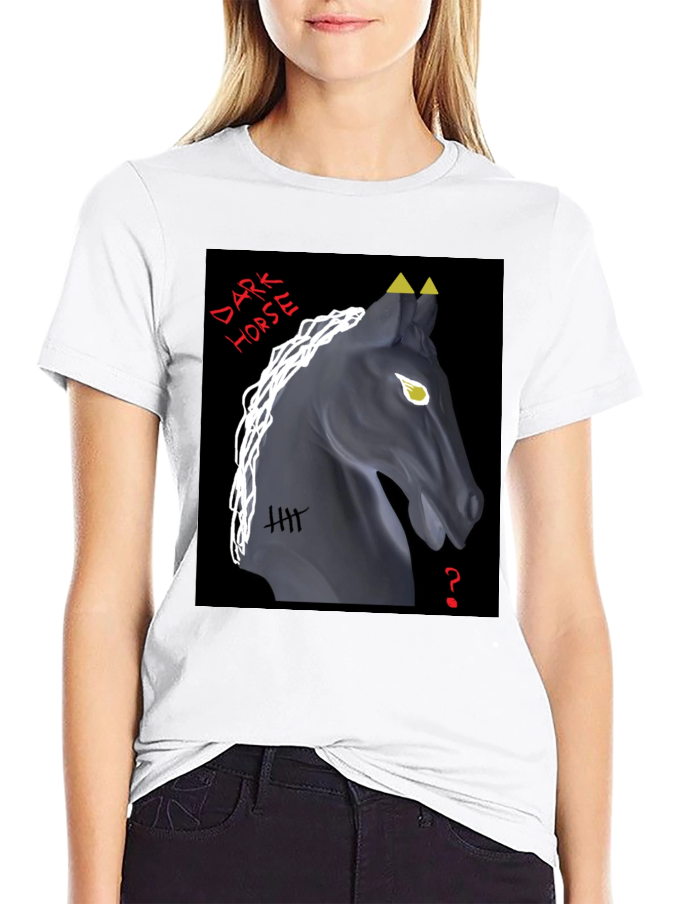 Black Dark Horse Graphic Tee - Unique Design view 9