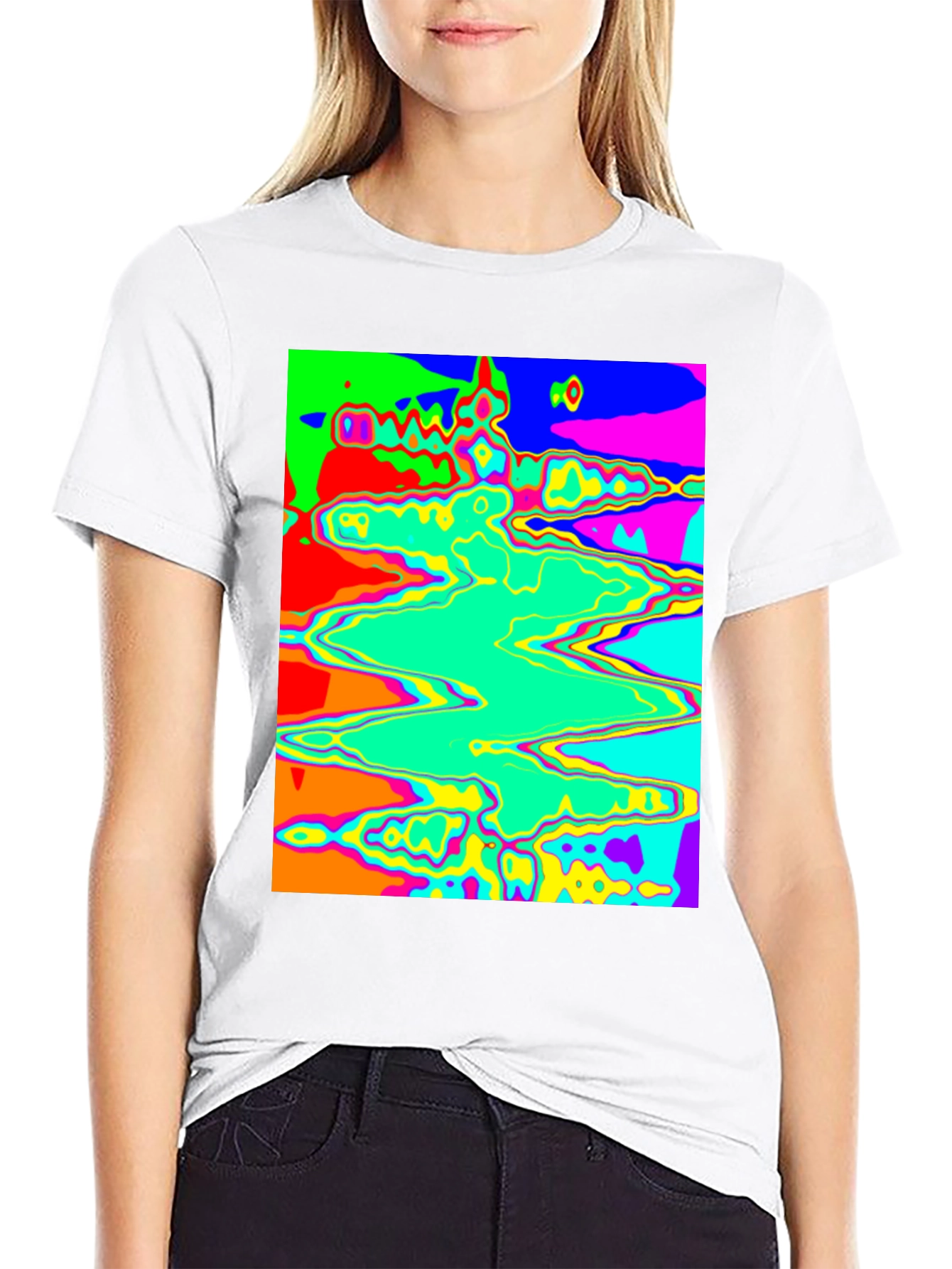 Black Psychedelic Wave T-Shirt - Bold Graphic Tee view 9