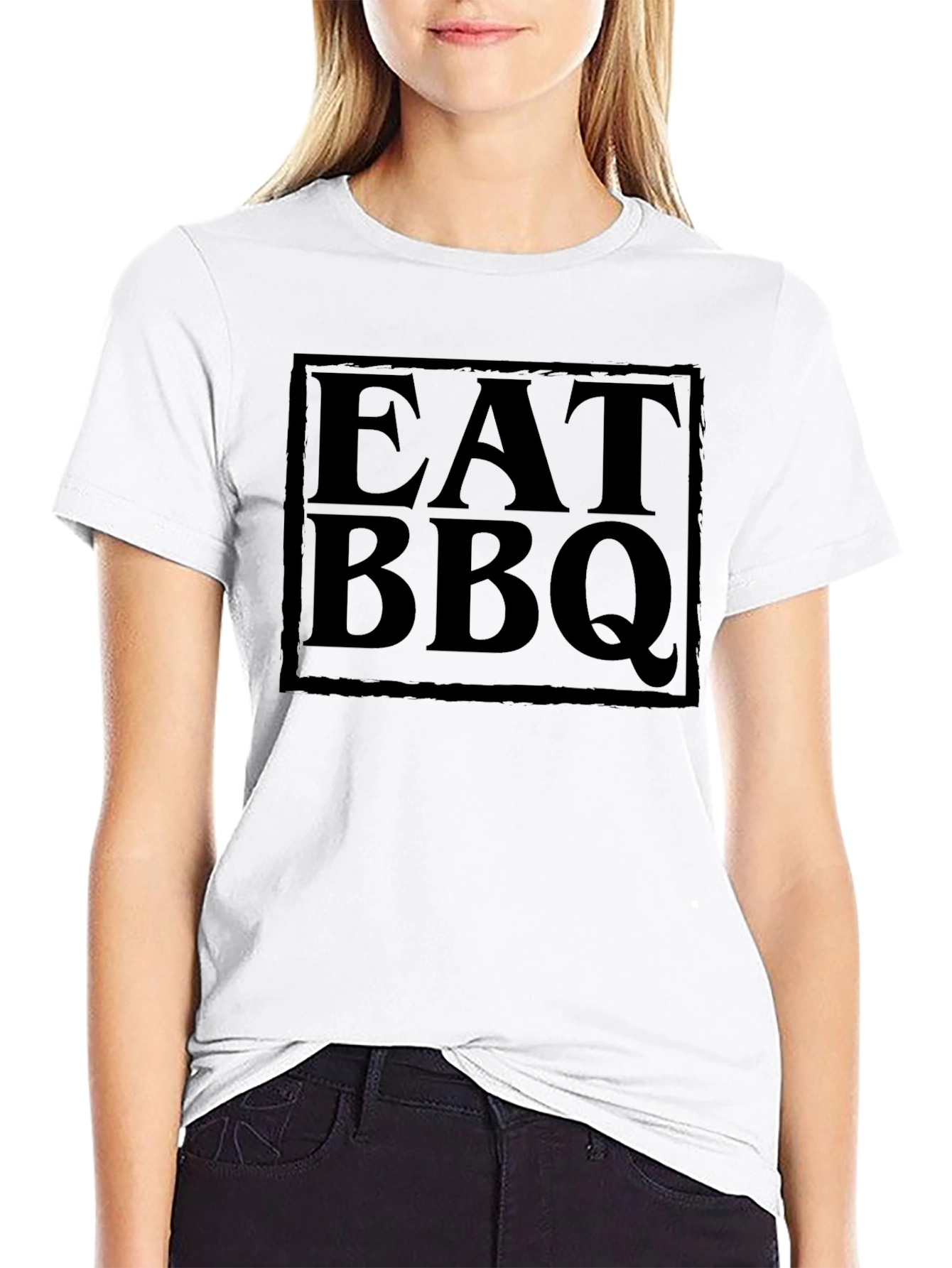 Black Eat BBQ T-Shirt - Classic Graphic Tee view 9