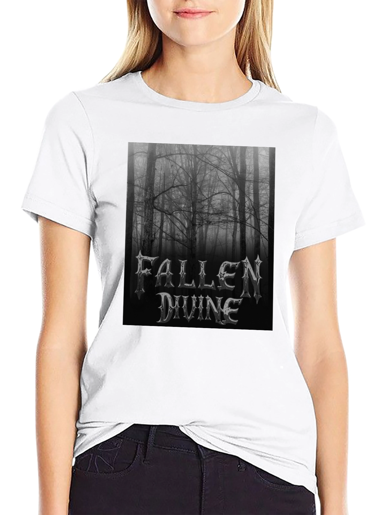 Black Fallen Divine Forest T-Shirt - Black Metal Style view 9