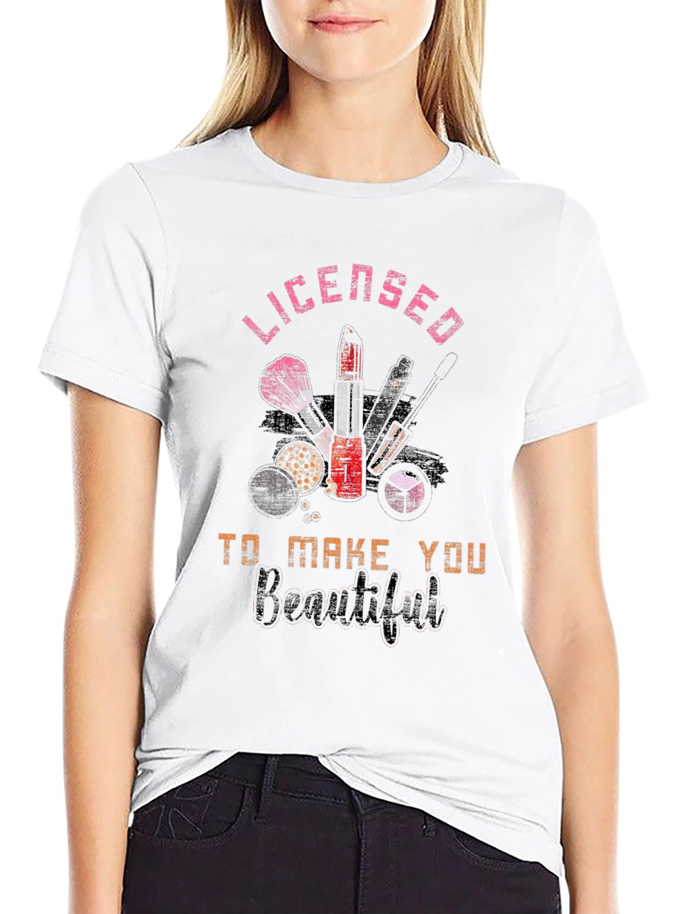 Black Licensed to Make You Beautiful T-Shirt view 9