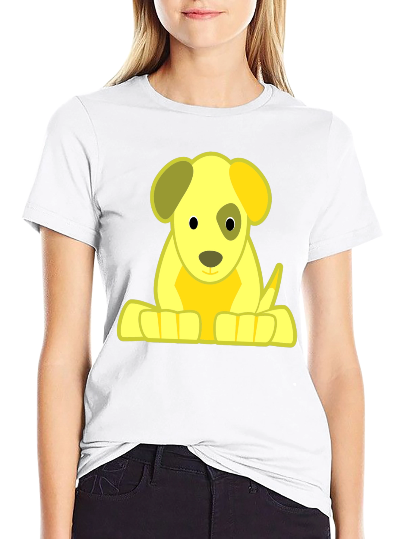 Black Cartoon Puppy Graphic T-Shirt view 9