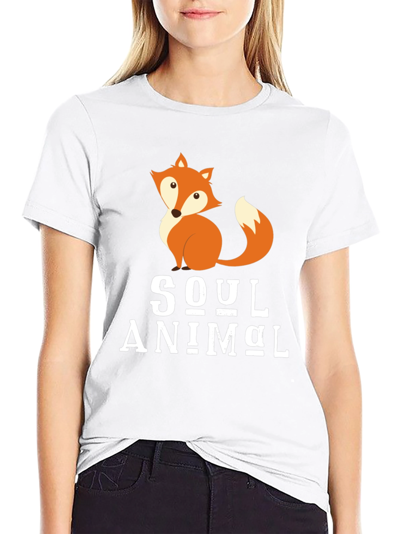 Black Soul Animal Fox Graphic Tee view 9