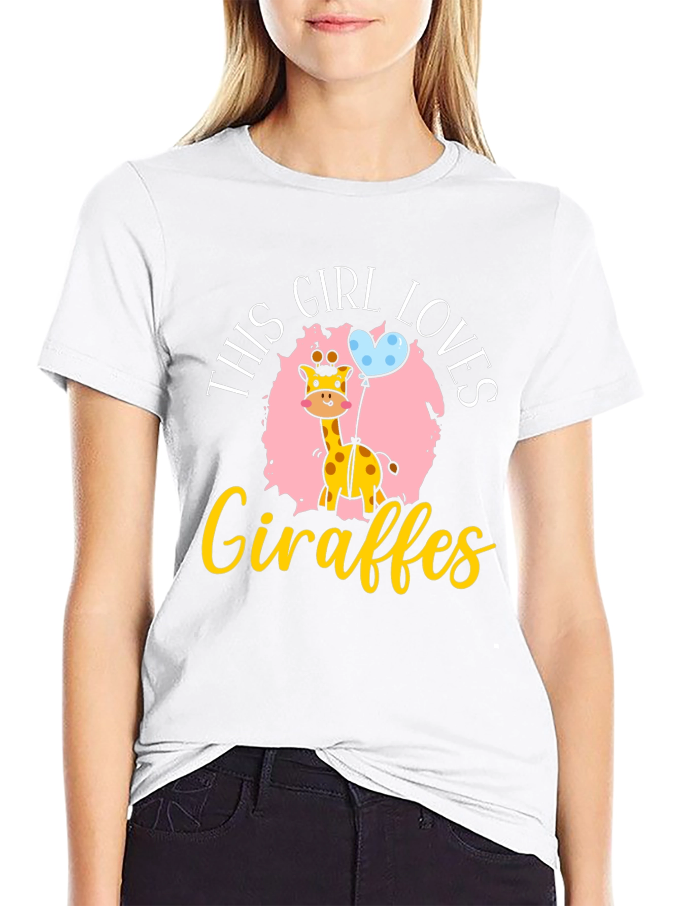 Black Girl Loves Giraffes T-Shirt view 9