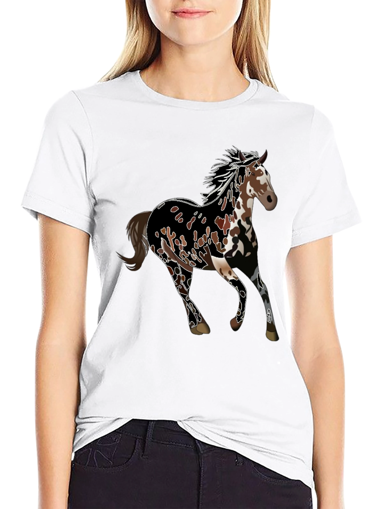 Black Horse Graphic Tee - Black Unisex T-Shirt view 9