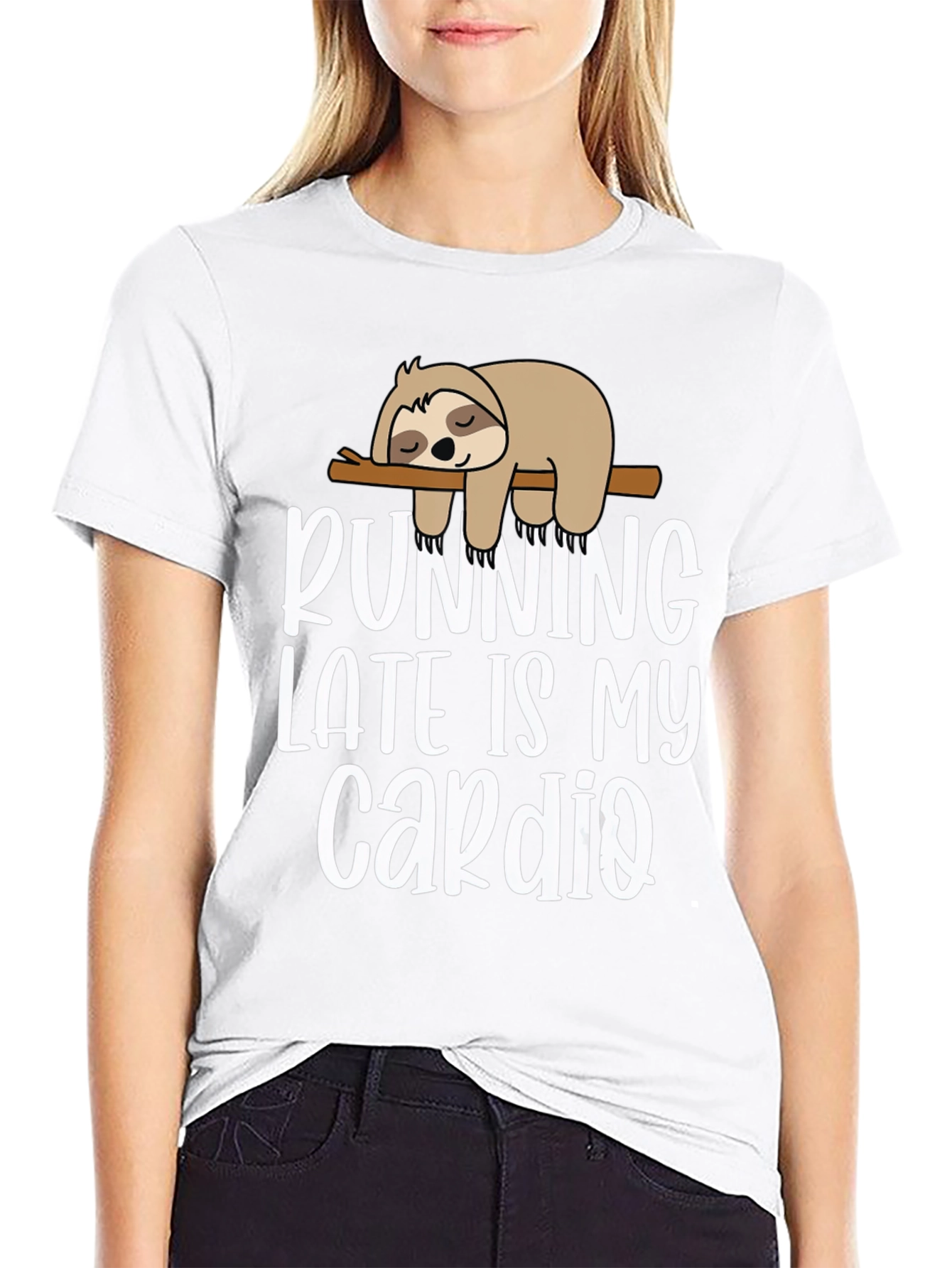 Black Running Late Sloth T-Shirt - Funny Cardio Tee view 9