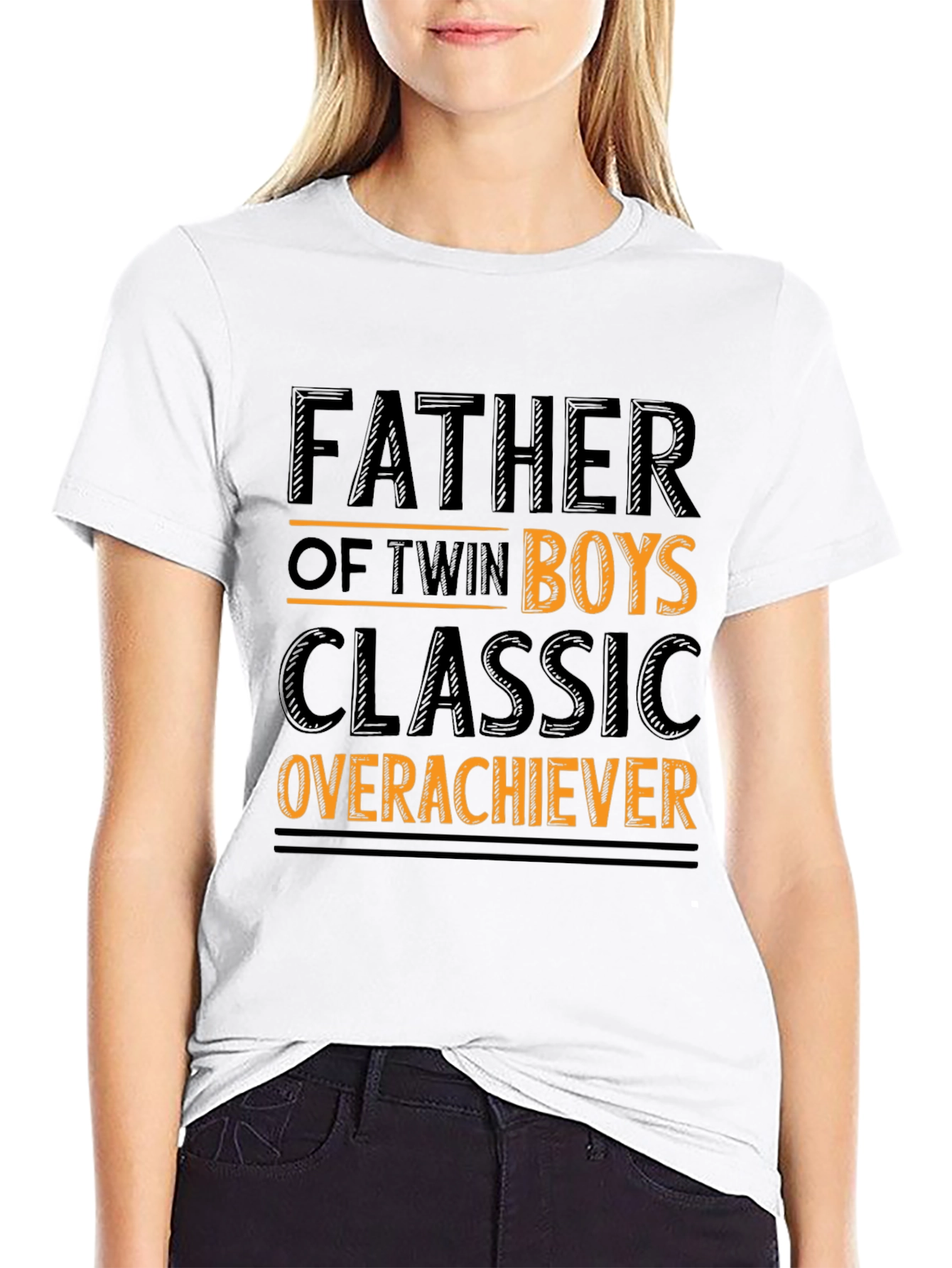 Black Father of Twin Boys Classic Overachiever T-Shirt view 9
